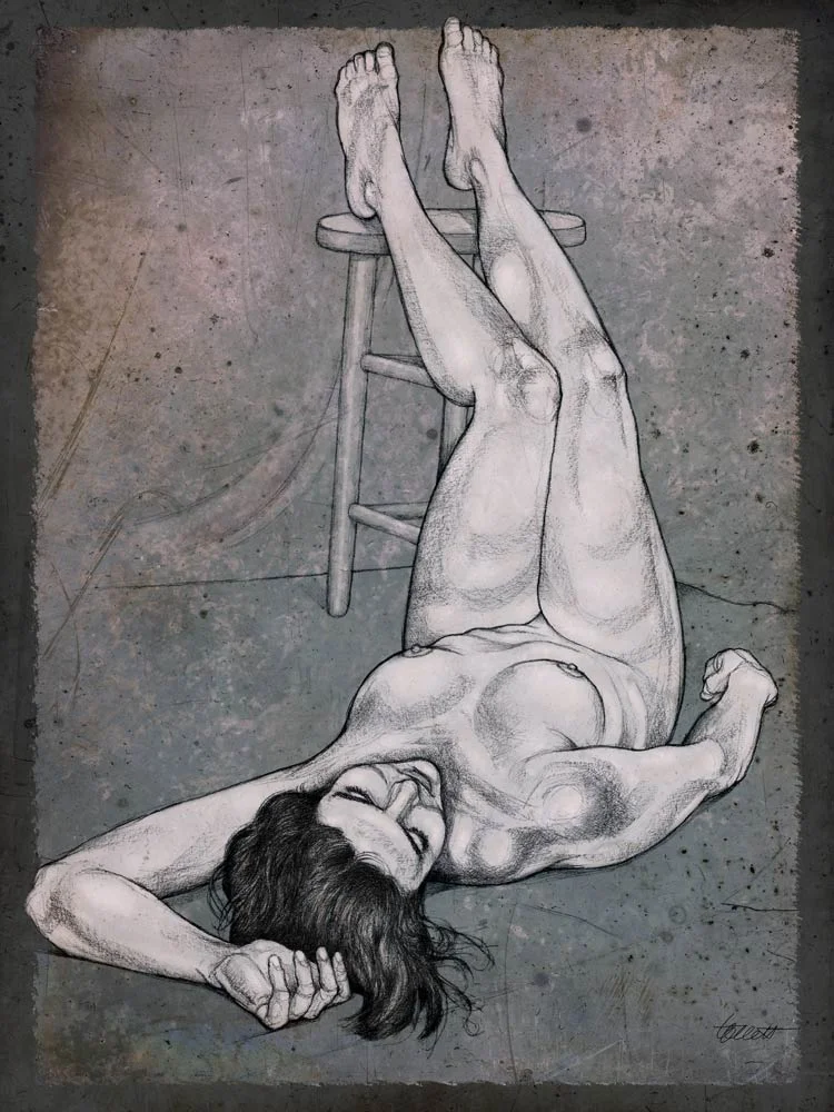 Feet on the stool