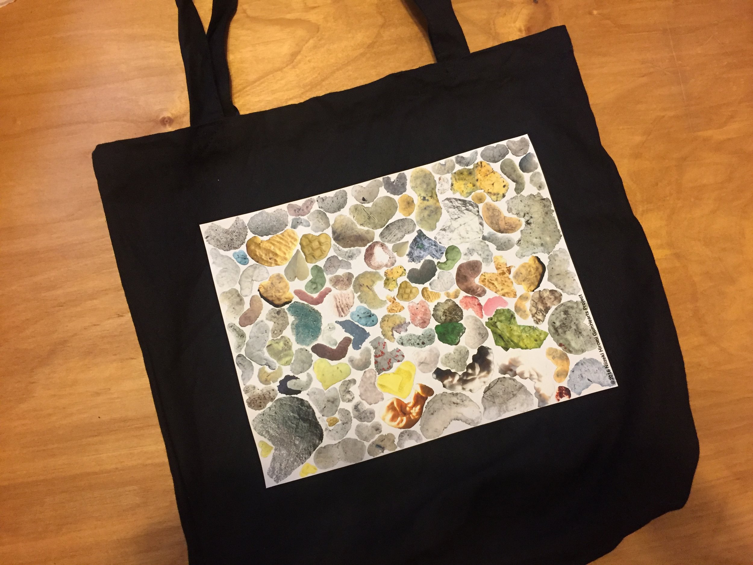 GumHearts Tote, 15”x15”x4” Heavy 10oz 100% cotton. Pre-washed and Shrunk. 24” handles. Available in Black and Natural. Comes with a ring for key chain.