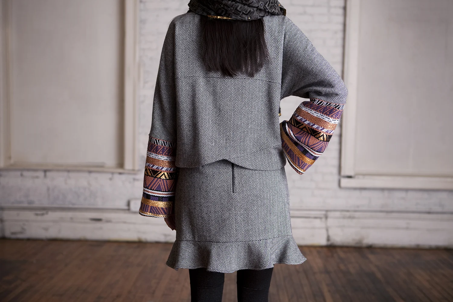 Herringbone Tweed Skirt and Jacket