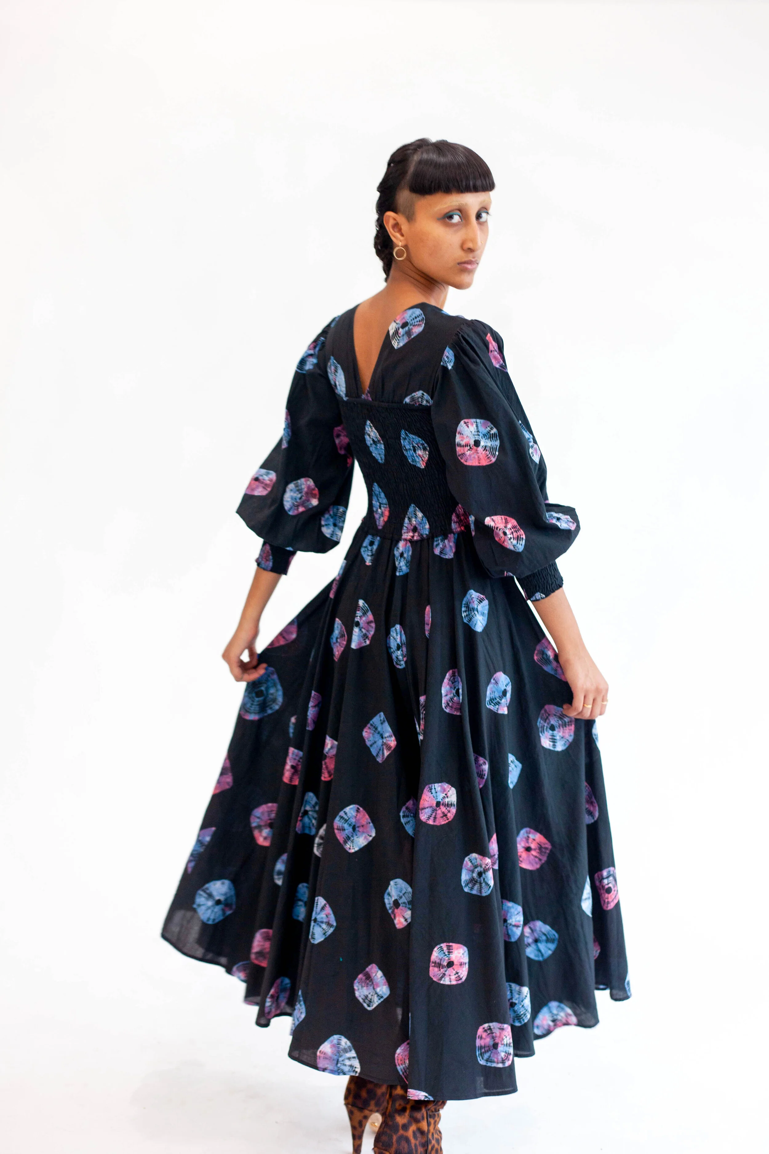 bandhani maxi dress