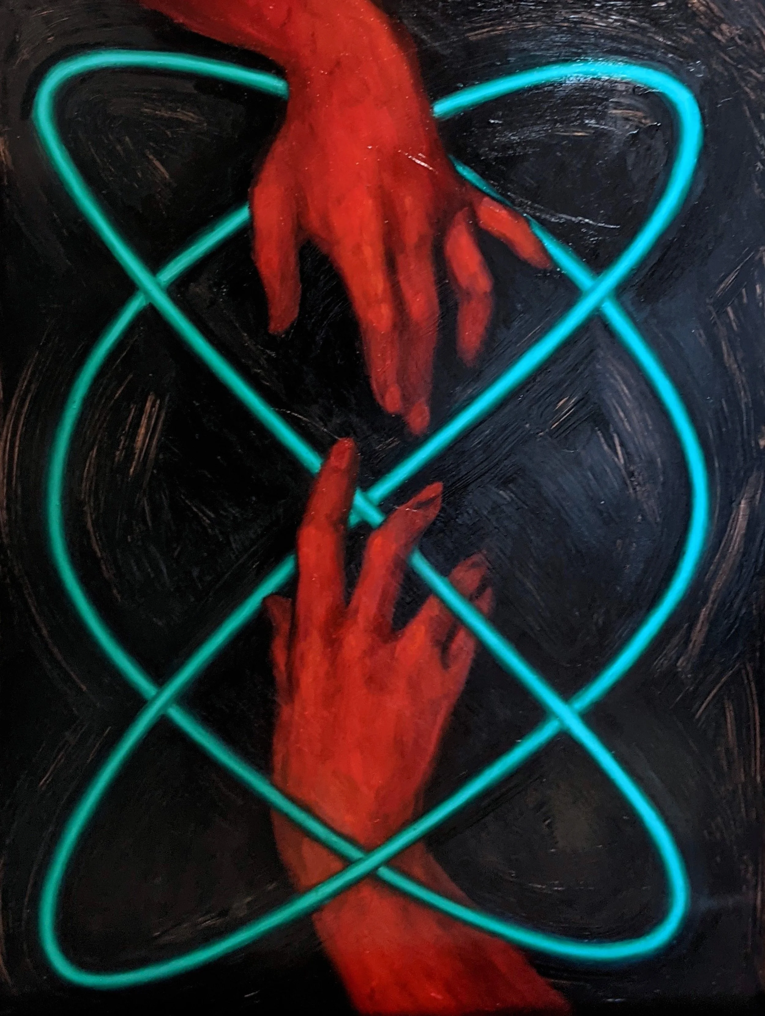 Easy Listening for Aliens,  oil on copper, 300x200mm