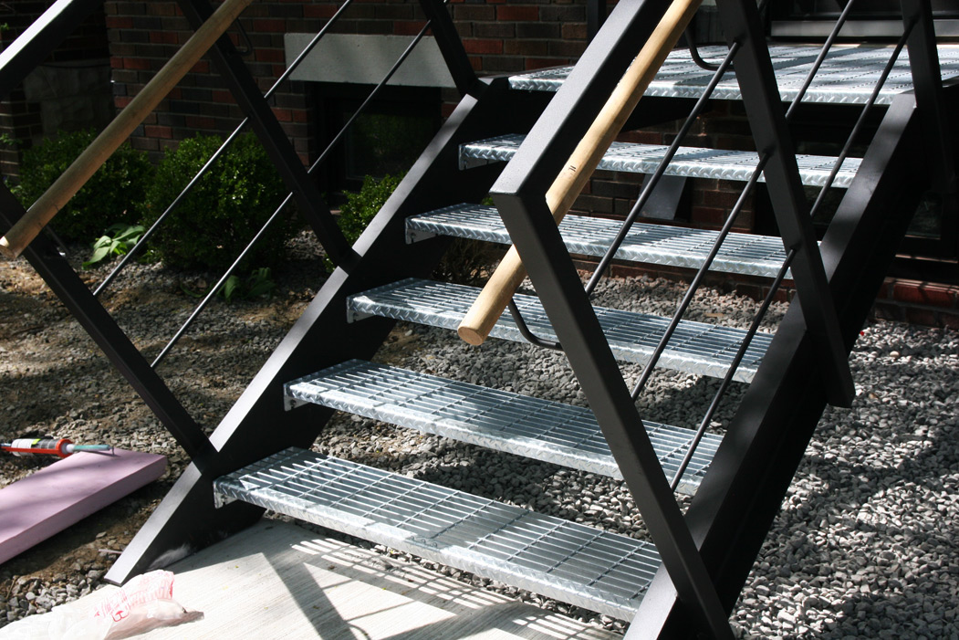 Exterior Residential Stair Punchclock Metalworks Exterior Residential Stair
