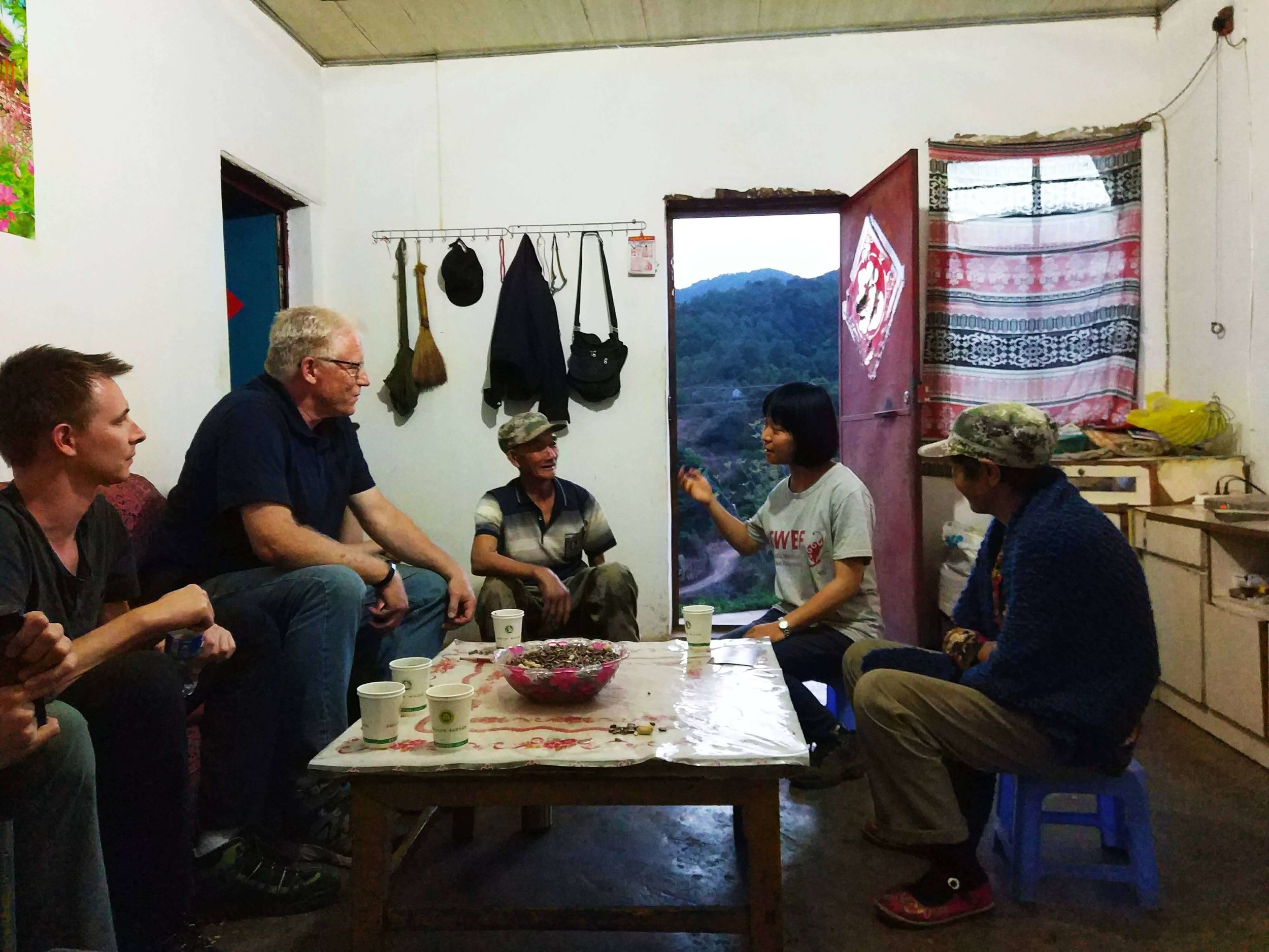 Sharing with Mrs. Yang and Mr. Li in their home