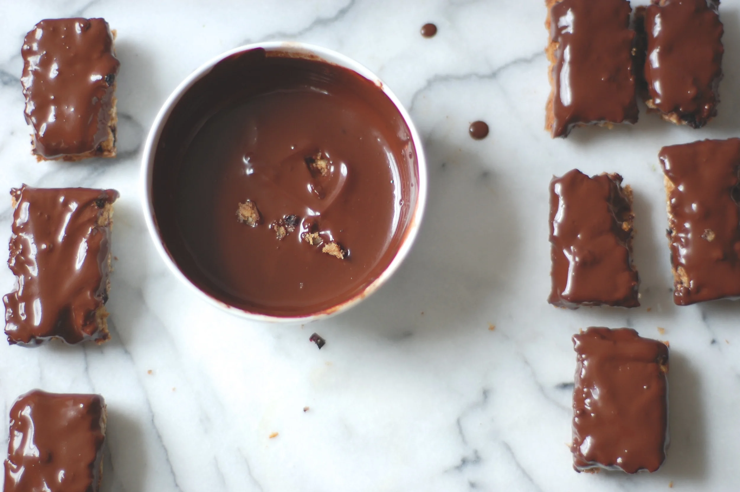 chocolate dipped granola bars