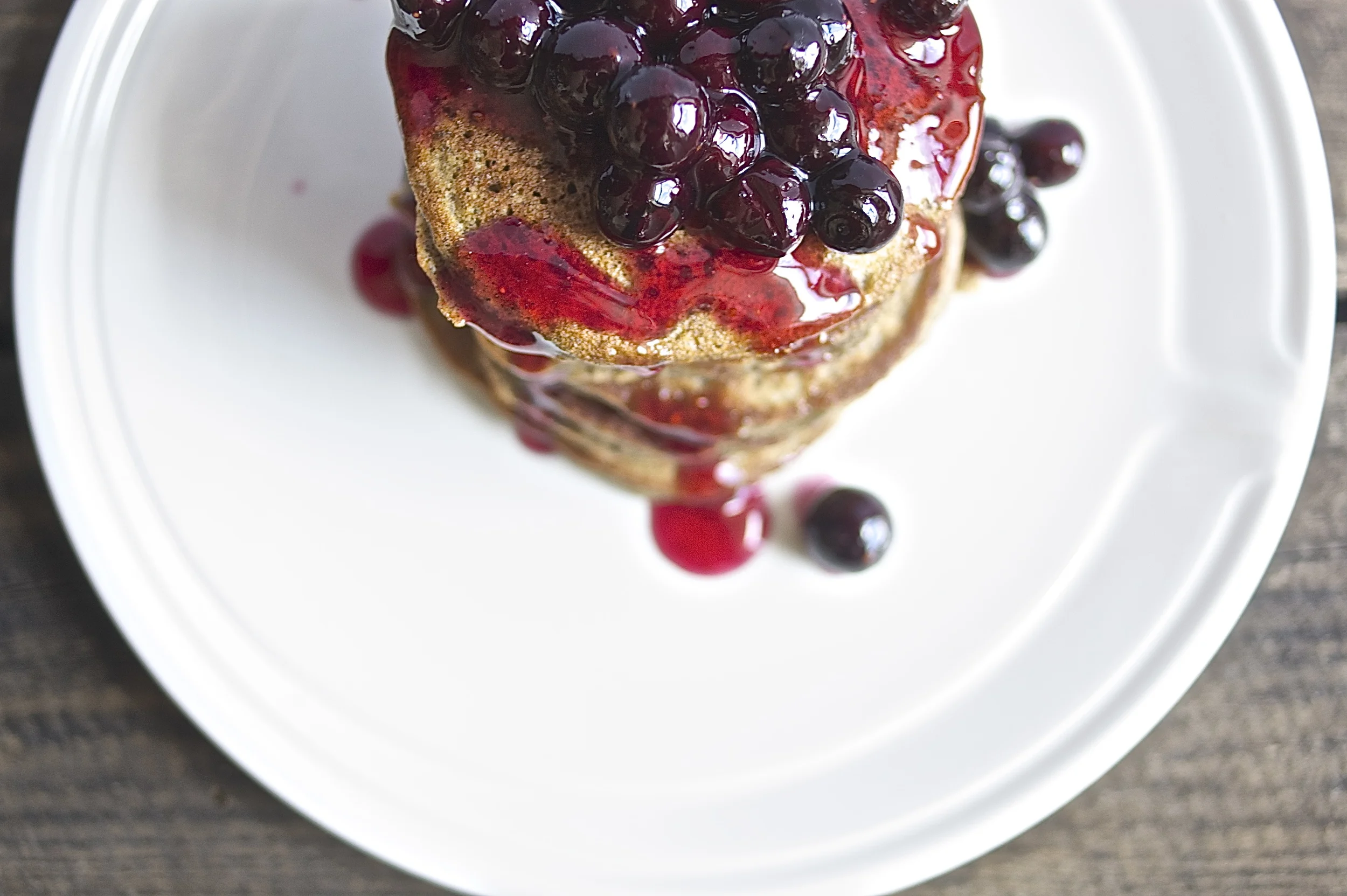 buttermilk pancakes + blueberry sauce