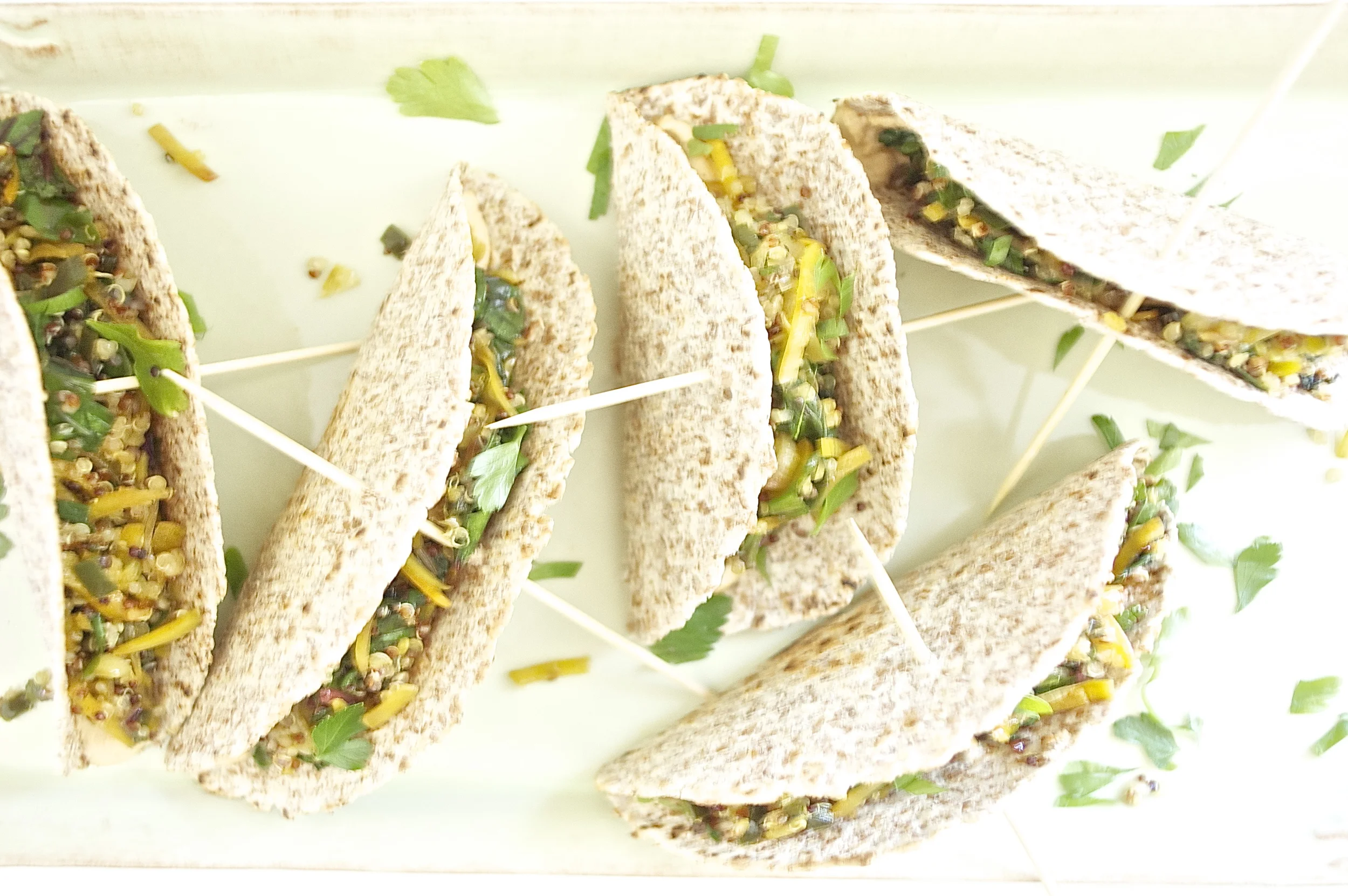 swiss chard + beet tacos with spicy vegan crema