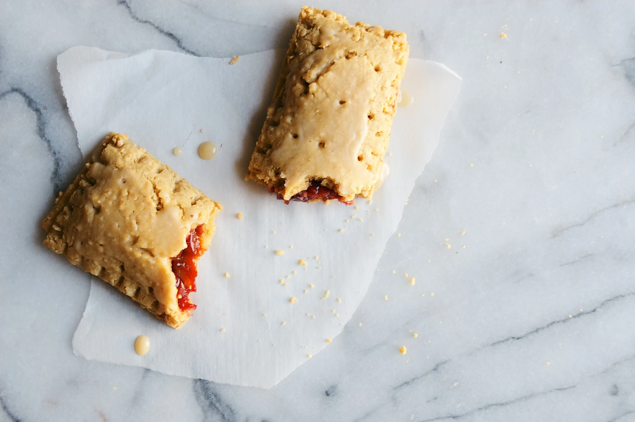 cranberry + orange zest pop tarts w/ ginger glaze