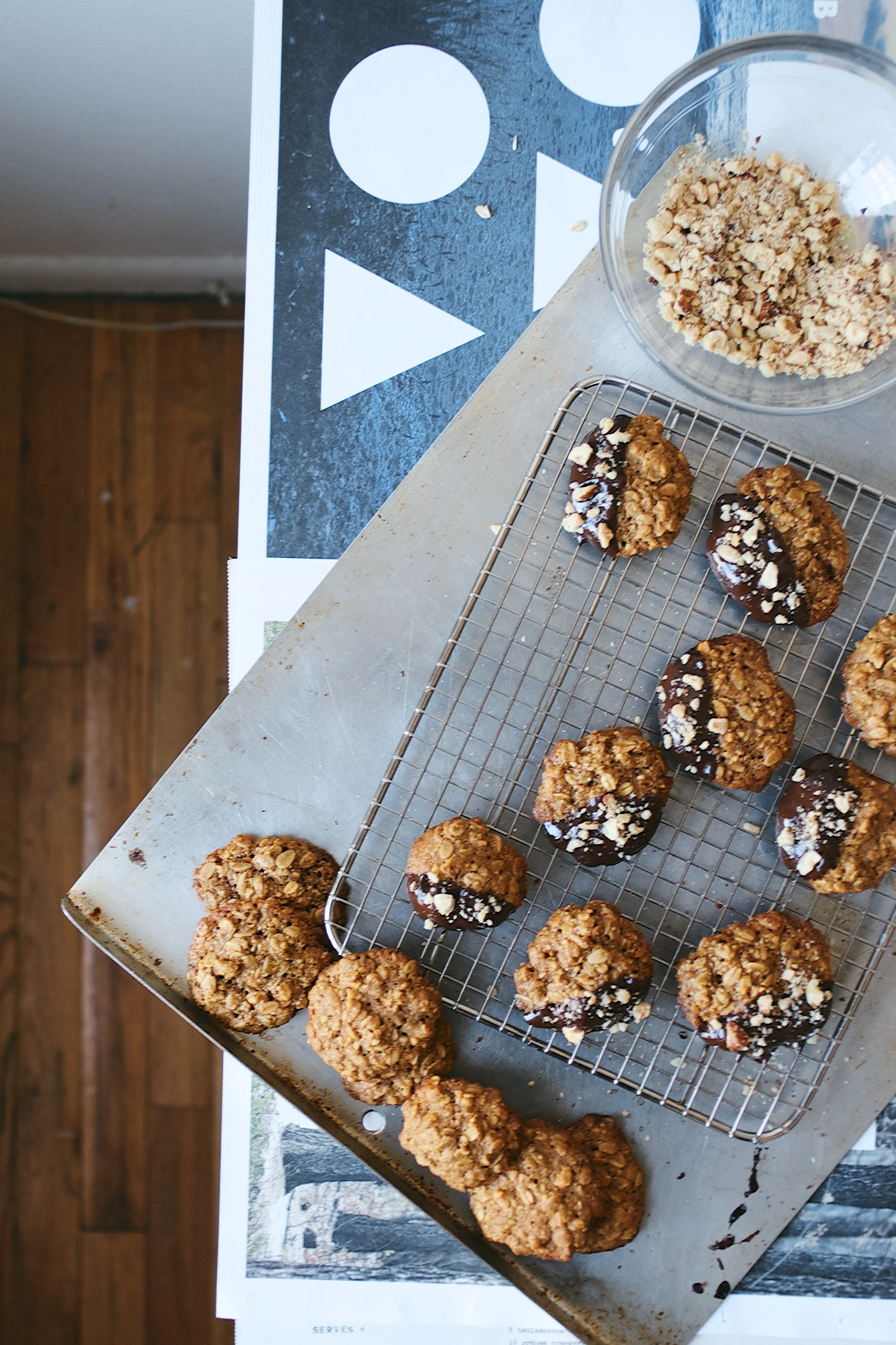 chocolate dipped, oatmealhazelnut cookies — dolly and oatmeal