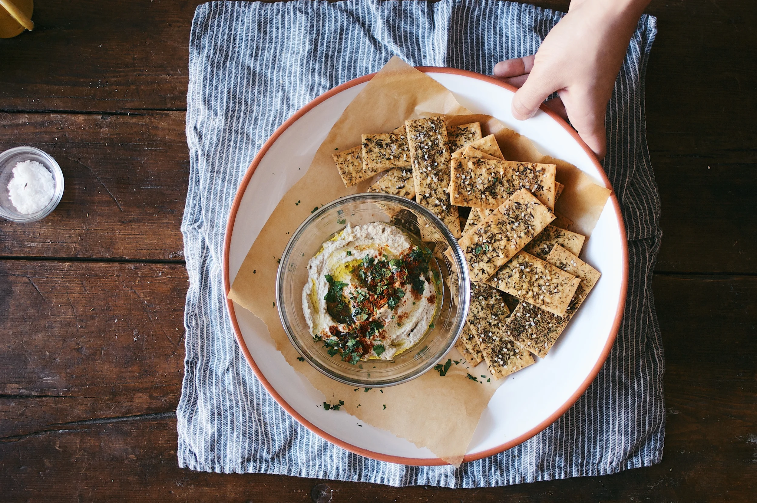 Za'atar Spiced Chickpea Crackers