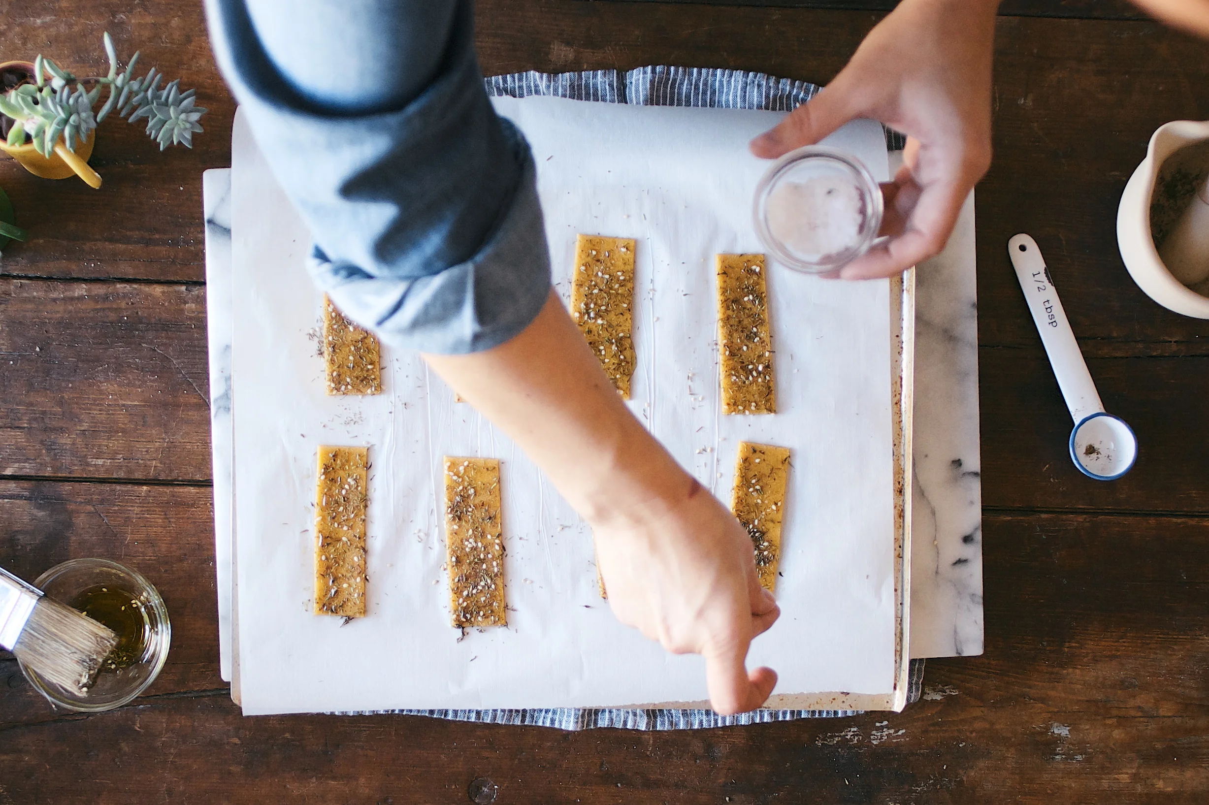Za'atar Spiced Chickpea Crackers