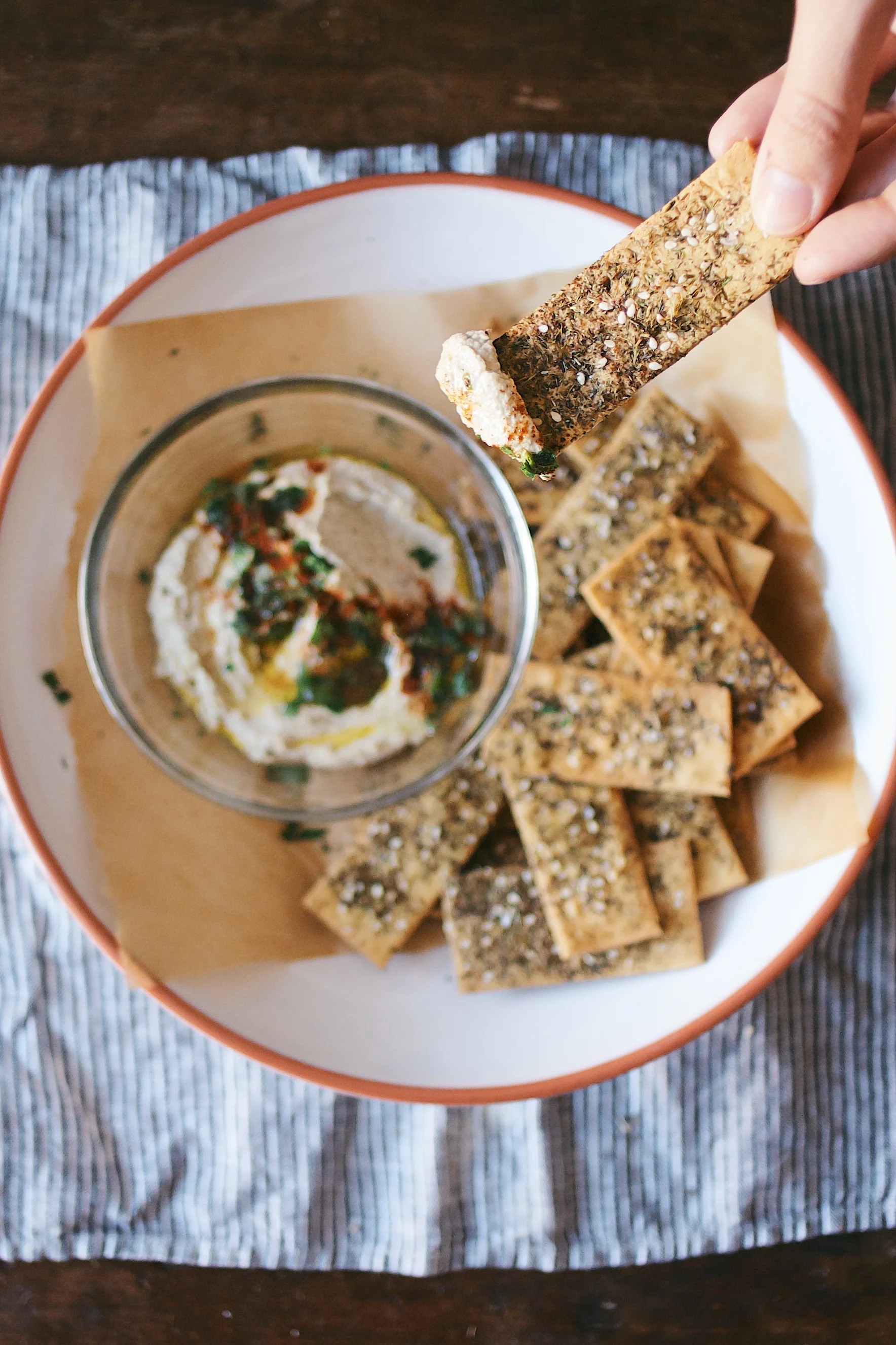 Za'atar Spiced Chickpea Crackers