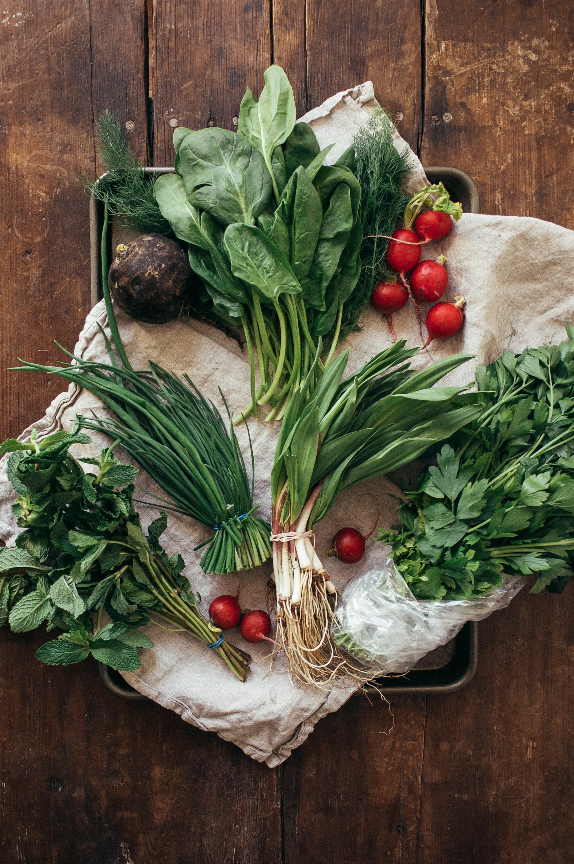 Spring fattoush salad