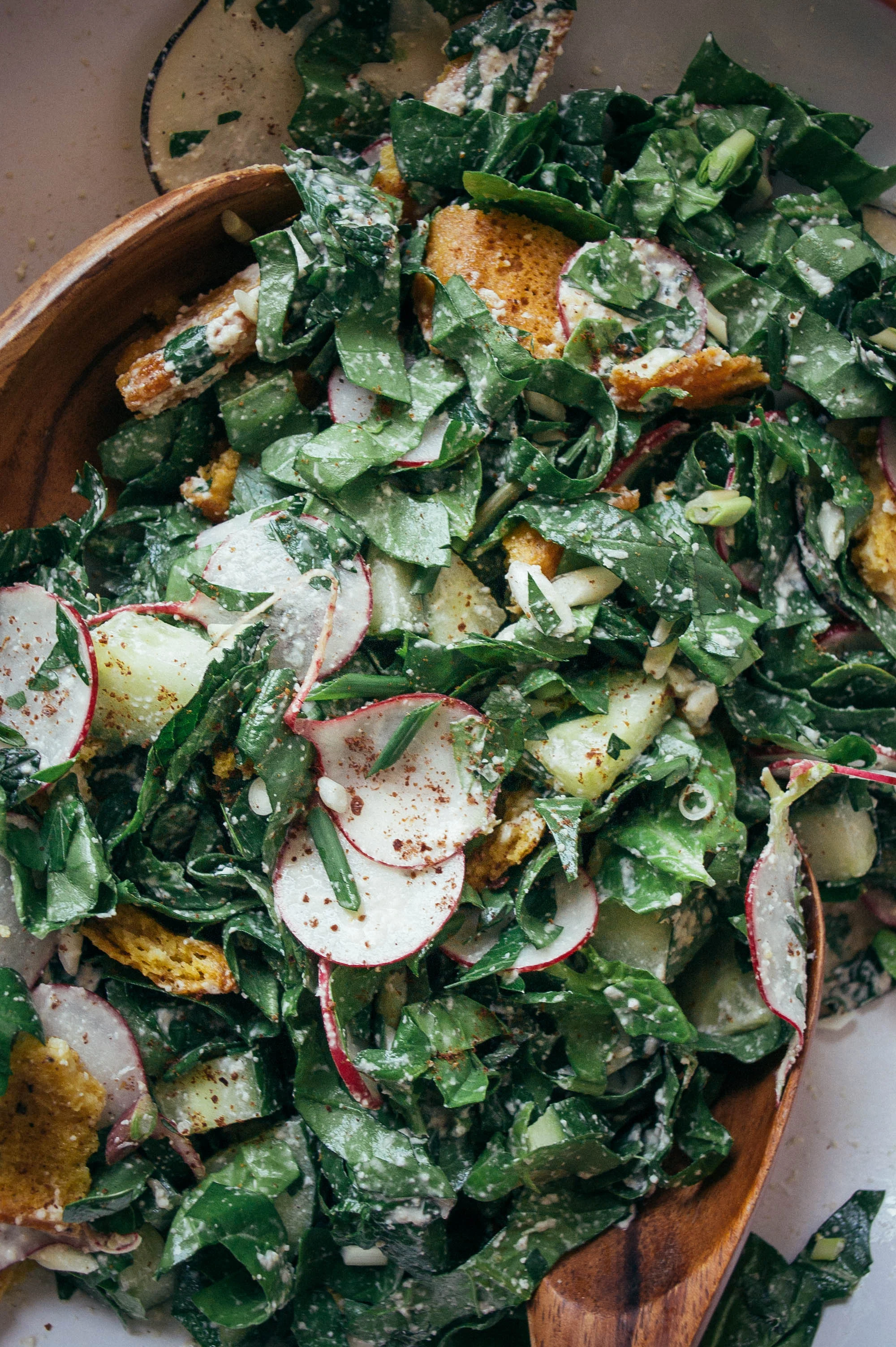 Spring fattoush salad