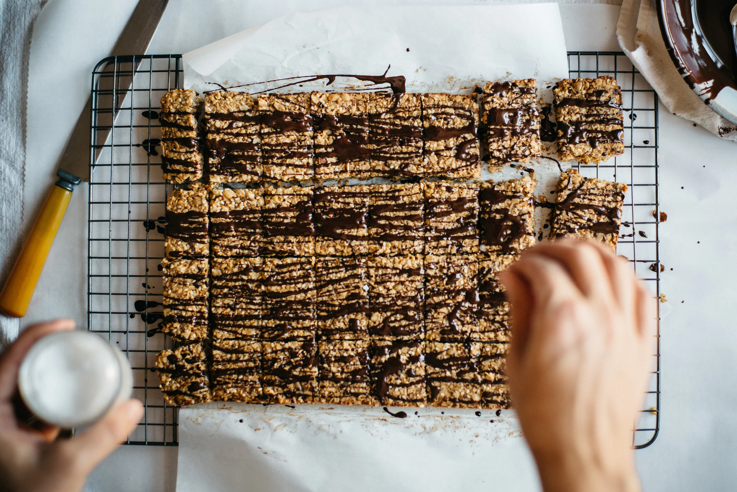 butternut squash squares w/ chocolate drizzle + sea salt | dolly and oatmeal