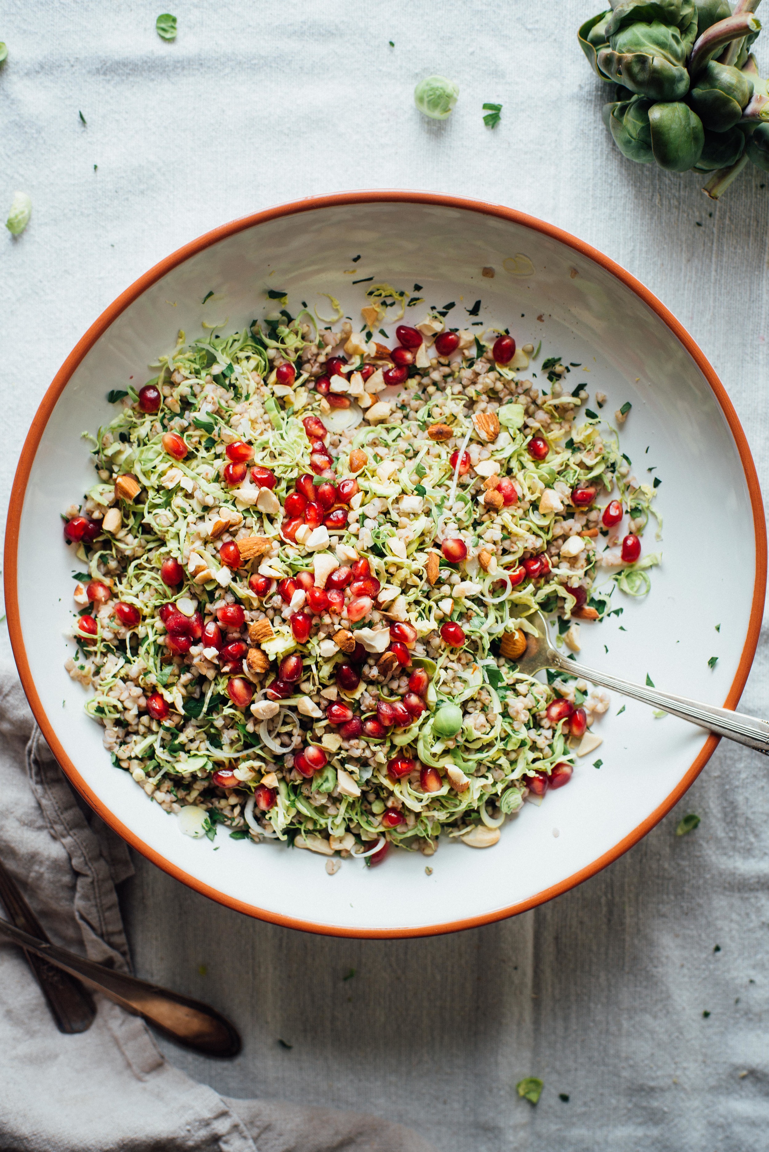 winter buckwheat + shaved brussels sprout bowl | dolly and oatmeal