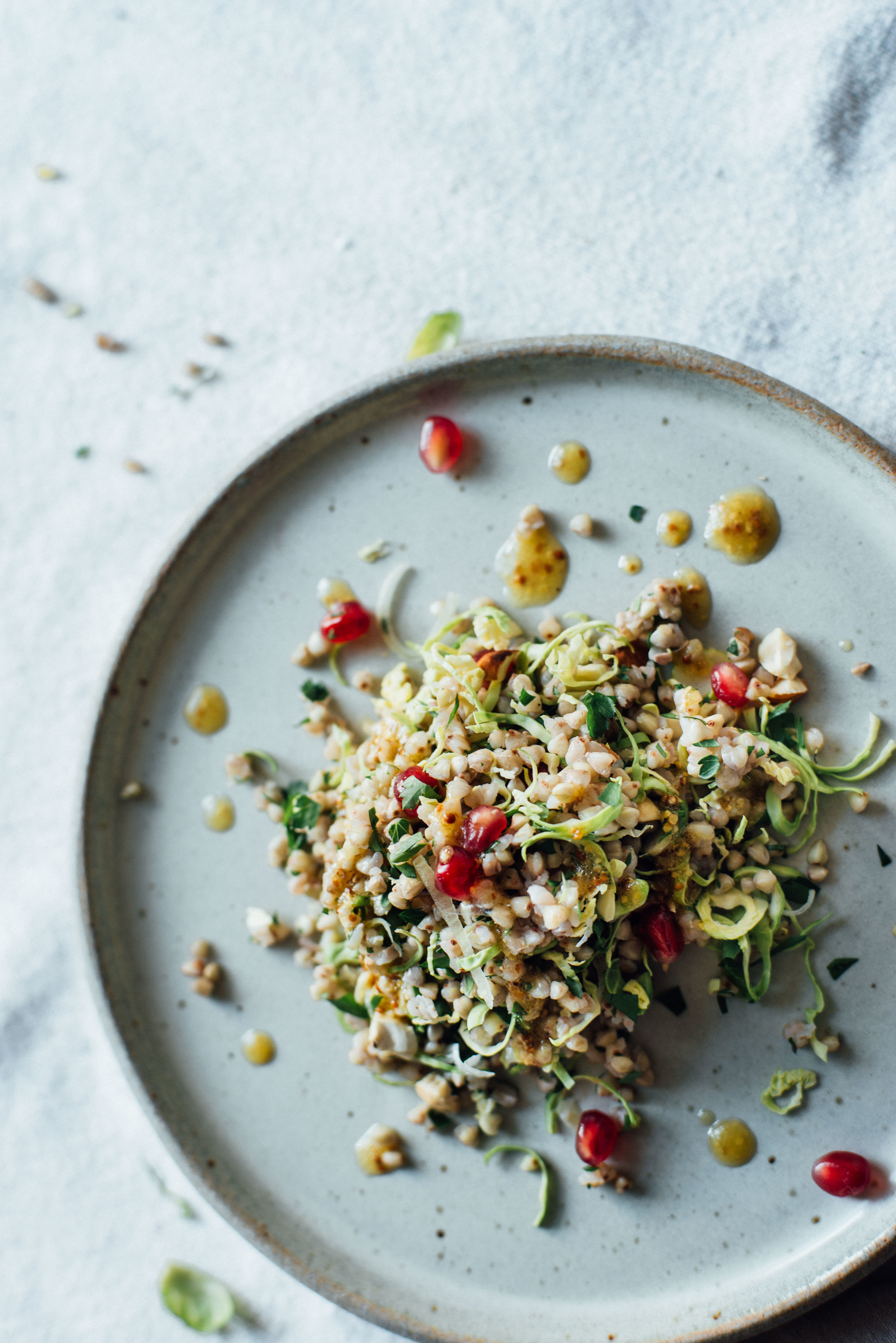 winter buckwheat + shaved brussels sprout bowl | dolly and oatmeal