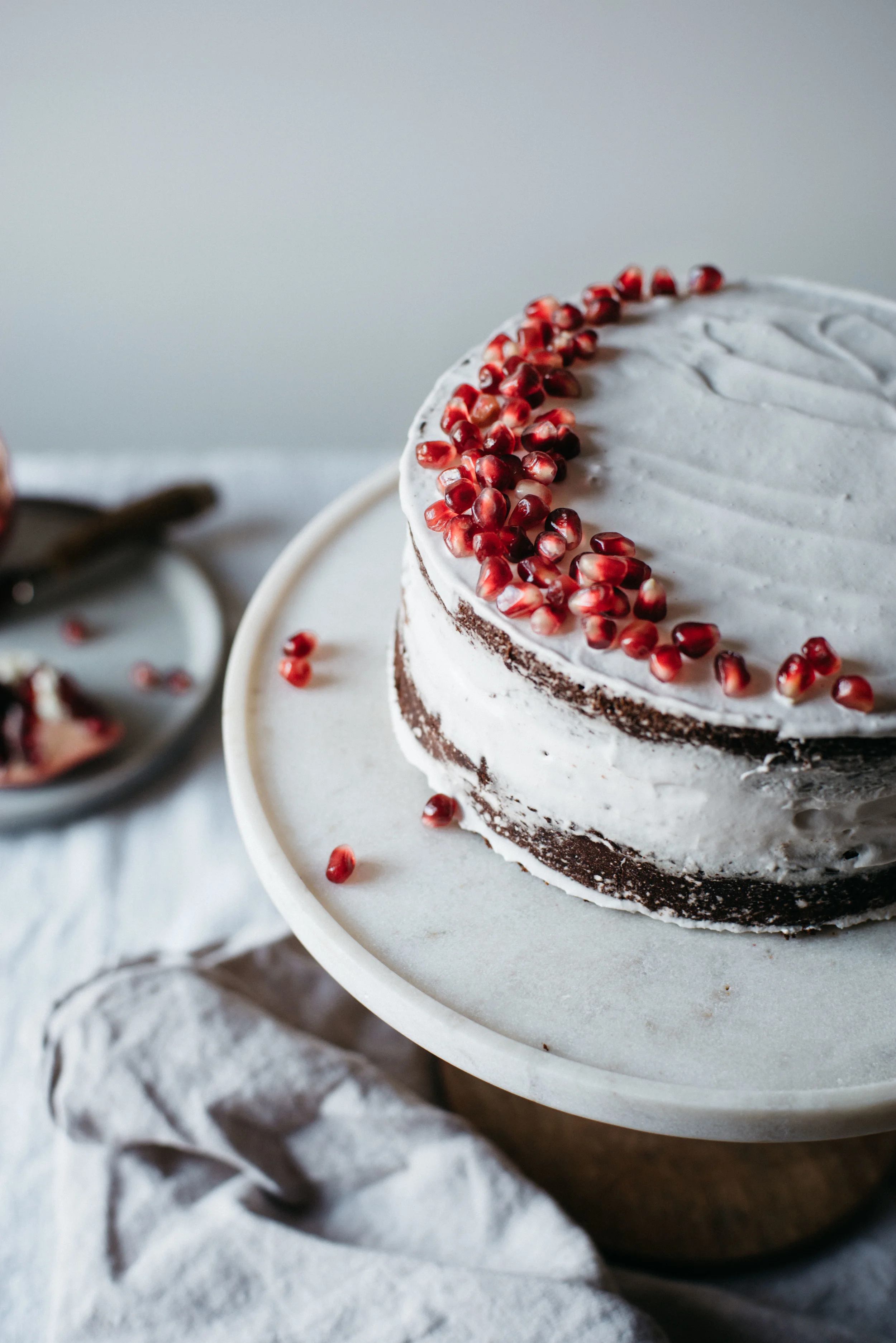 chocolate layer cake w/ cacao macadamia mousse + coconut whip | dolly and oatmeal