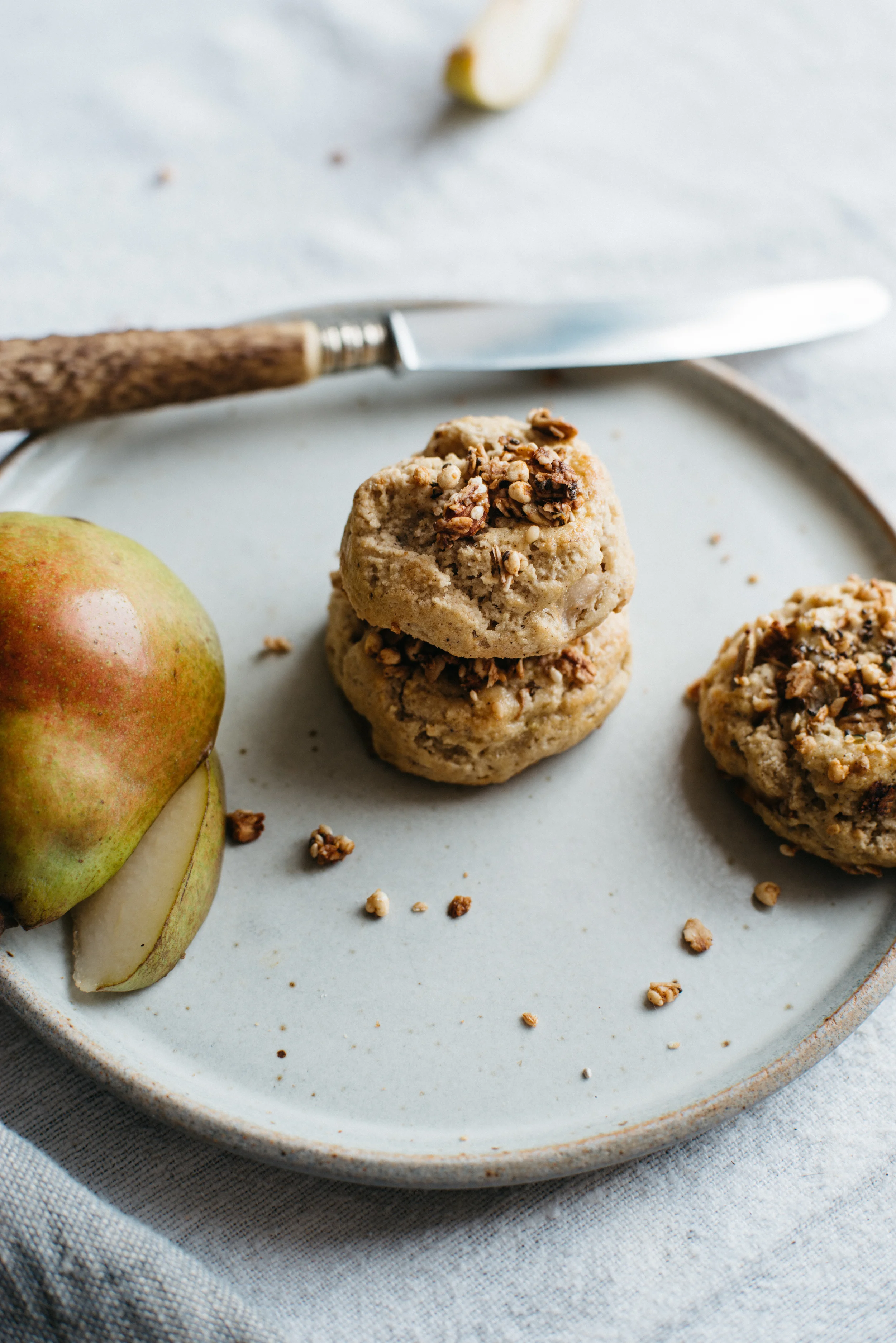 (mini) granola + pear scones | dolly and oatmeal