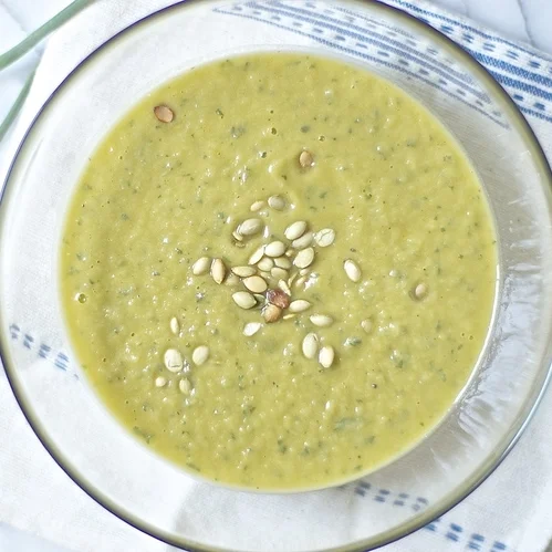 garlic scape basil soup