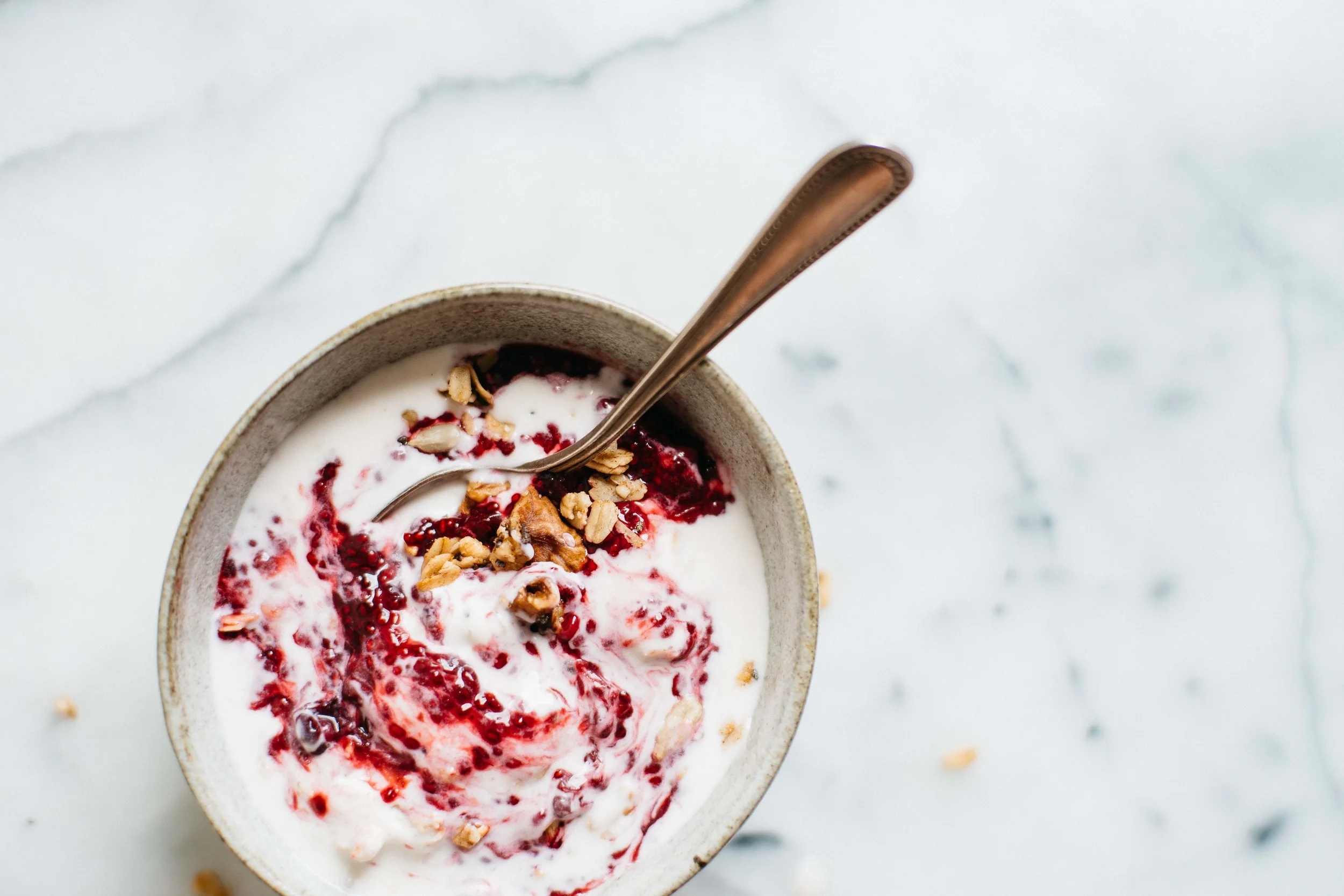 granola ice cream w/ blackberry chia sauce | dolly and oatmeal