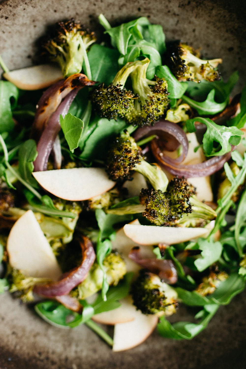 charred broccoli + red onion salad w/ shaved apples + — dolly and oatmeal