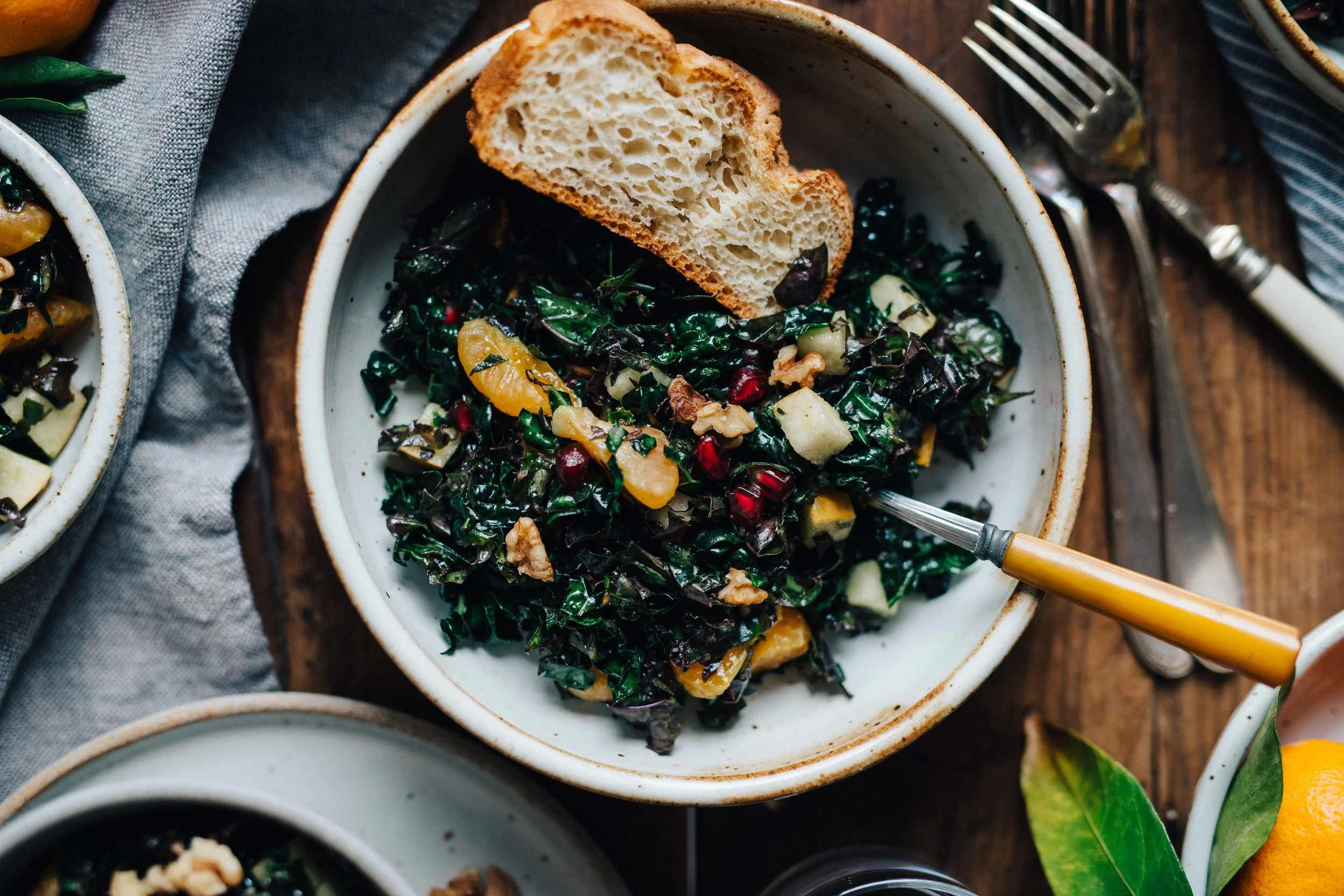 fruity shredded kale salad, for a crowd | dolly and oatmeal