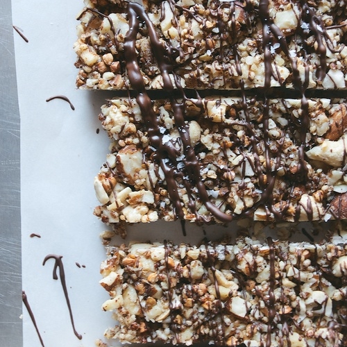 salted dark chocolate nut bars
