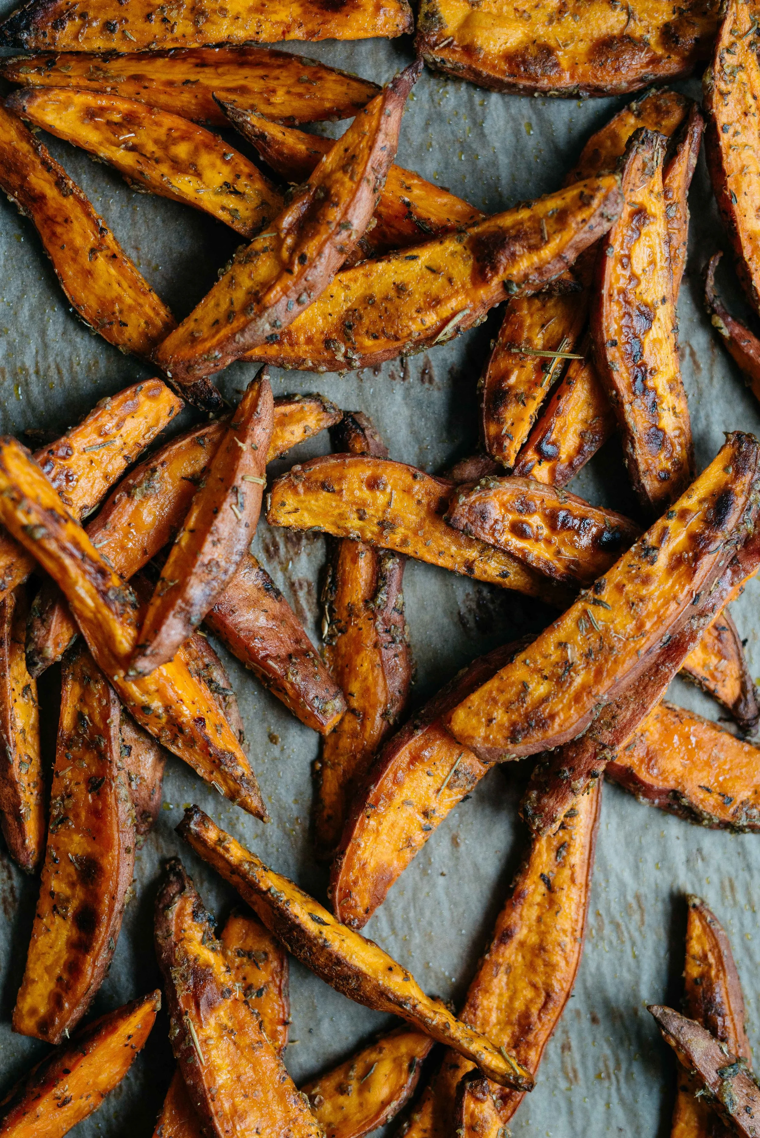 Roasted Sweet Potato Wedges w/ Green Yogurt Sauce | dolly and oatmeal