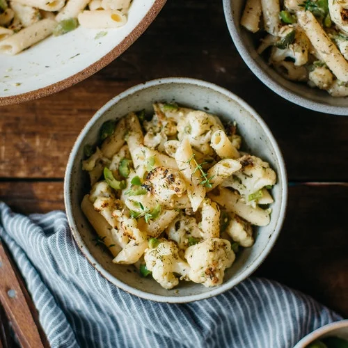 cauliflower pasta w/ za'atar &amp; olives