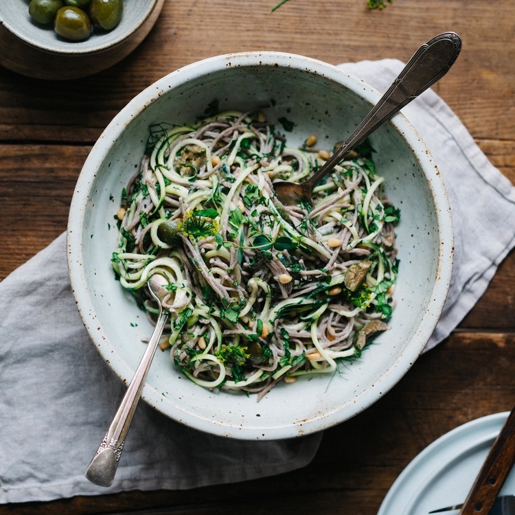 green soba bowl