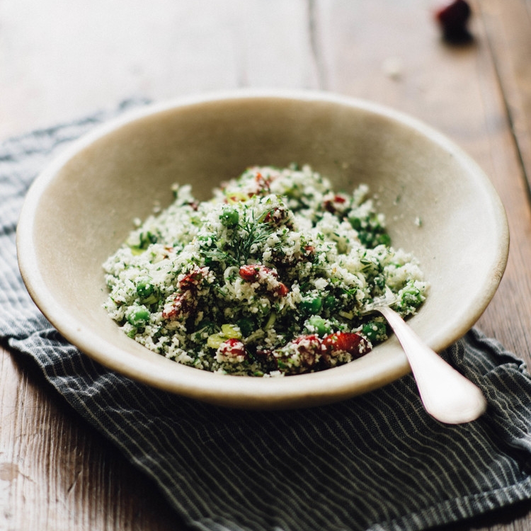 cauliflower couscous w/ cherries &amp; sumac