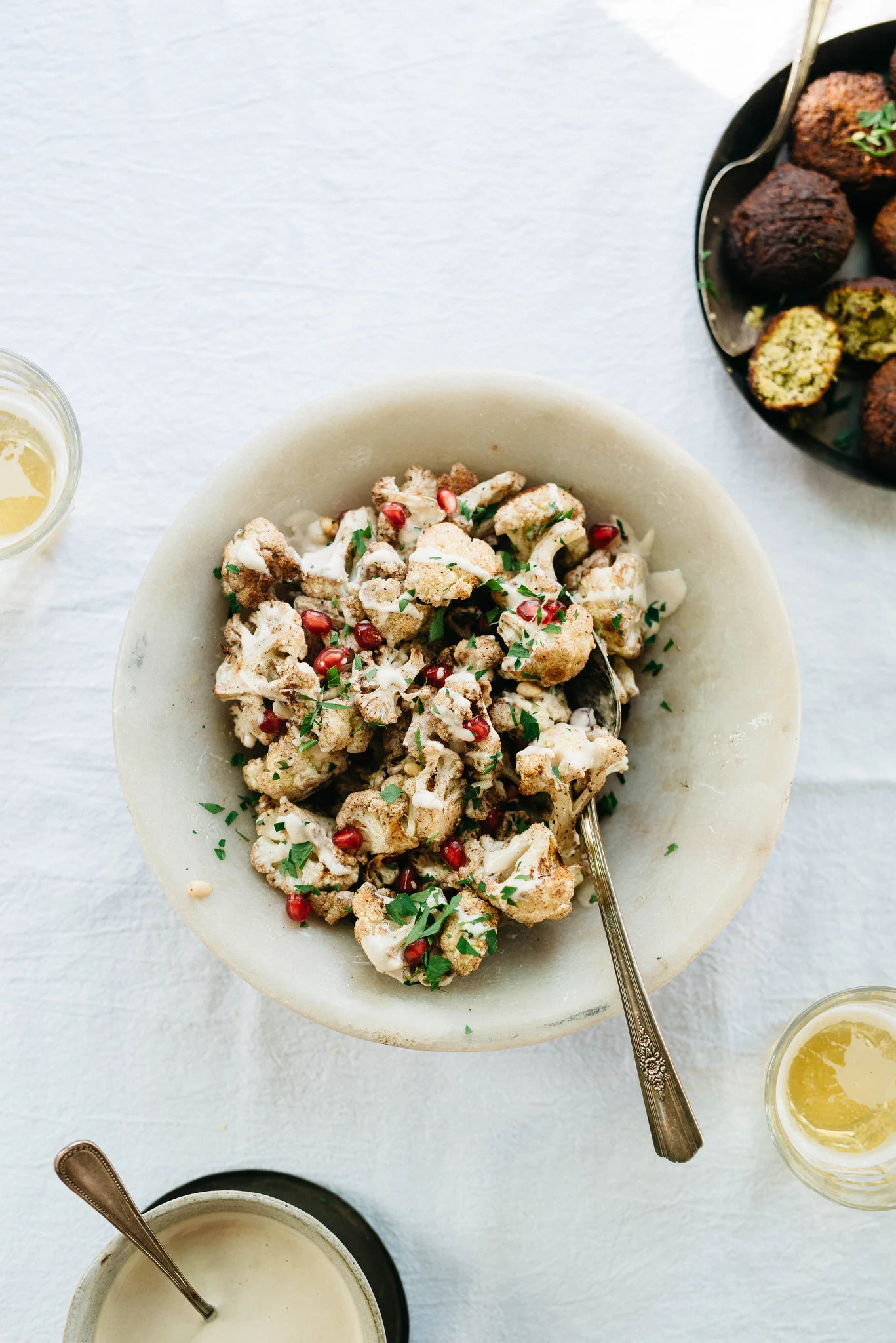 SPICED CAULIFLOWER W/ POMEGRANATE MOLASSES & TAHINI
