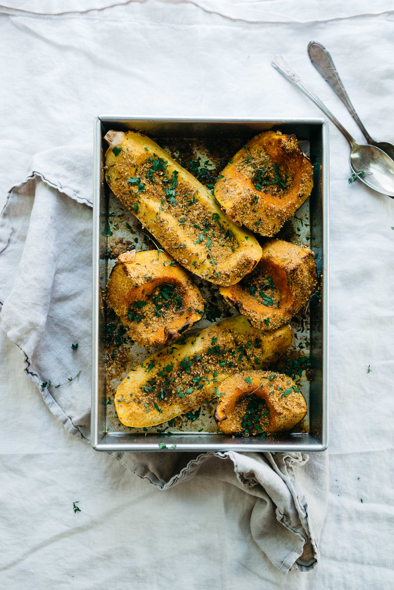 "CHEESY" HERB-CRUSTED SQUASH