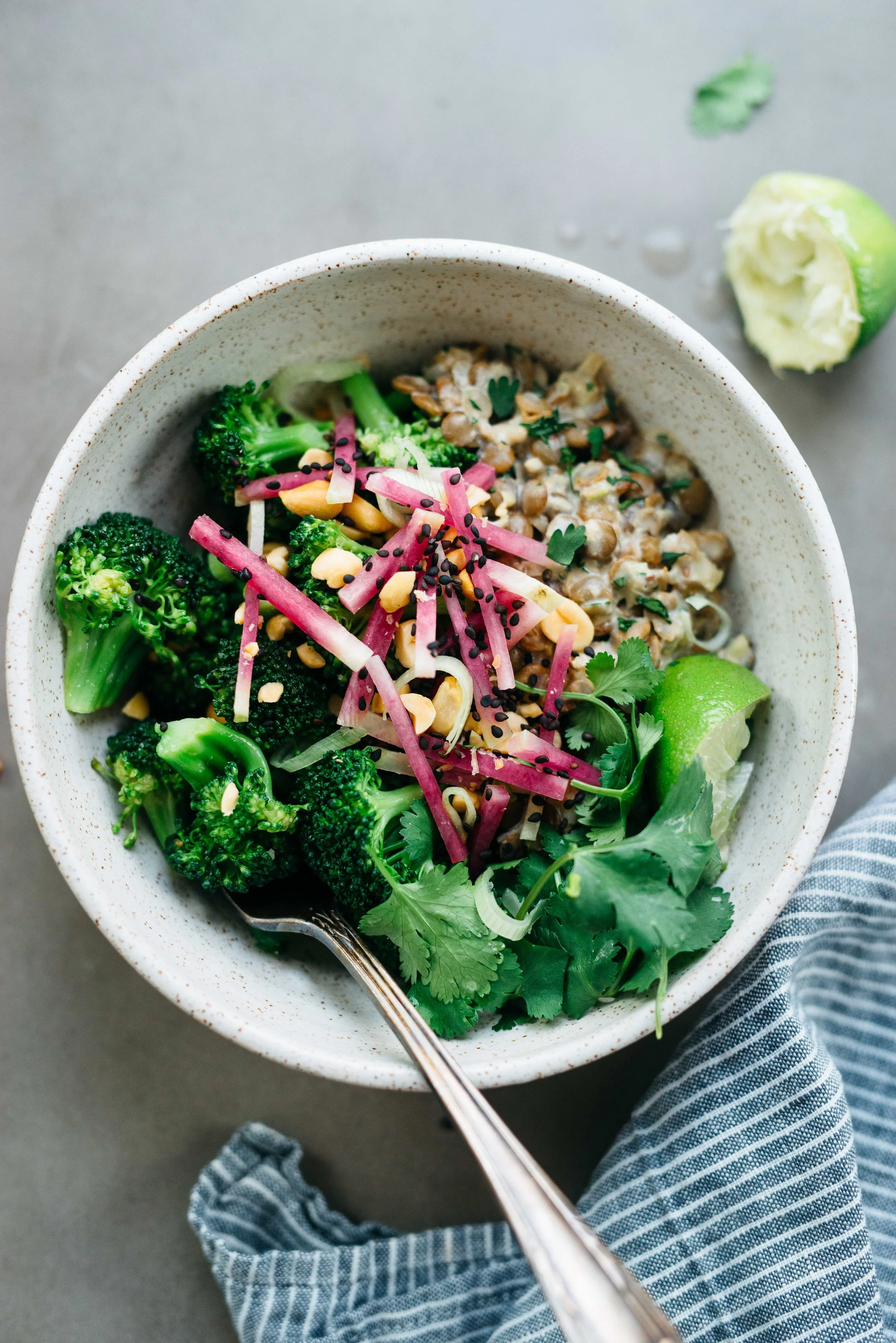 Spicy Broccoli Bowl w/ Creamy Ginger Lentils — dolly and oatmeal