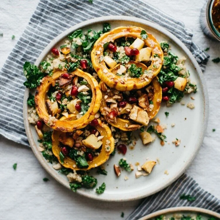 squash, parsnip &amp; kale salad w/ pomegranate dressing