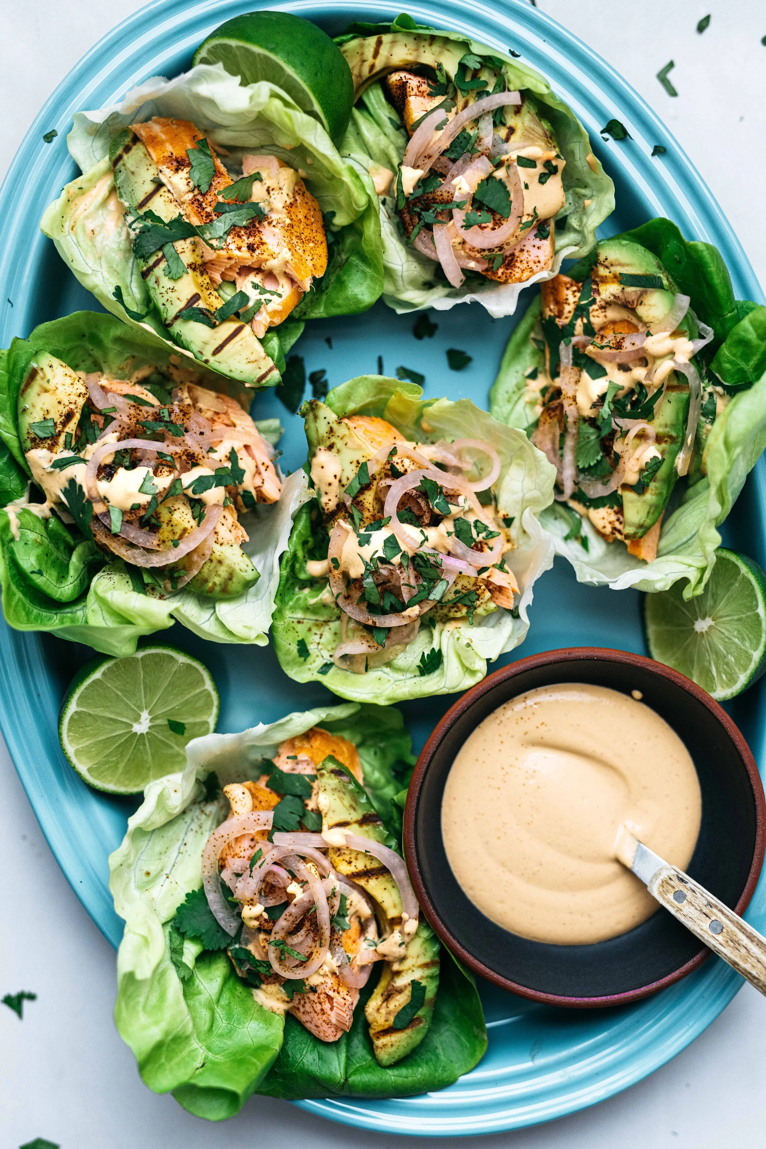 LETTUCE TACO CUPS W/ CHIPOTLE-SPICED WILD SALMON | dolly and oatmeal