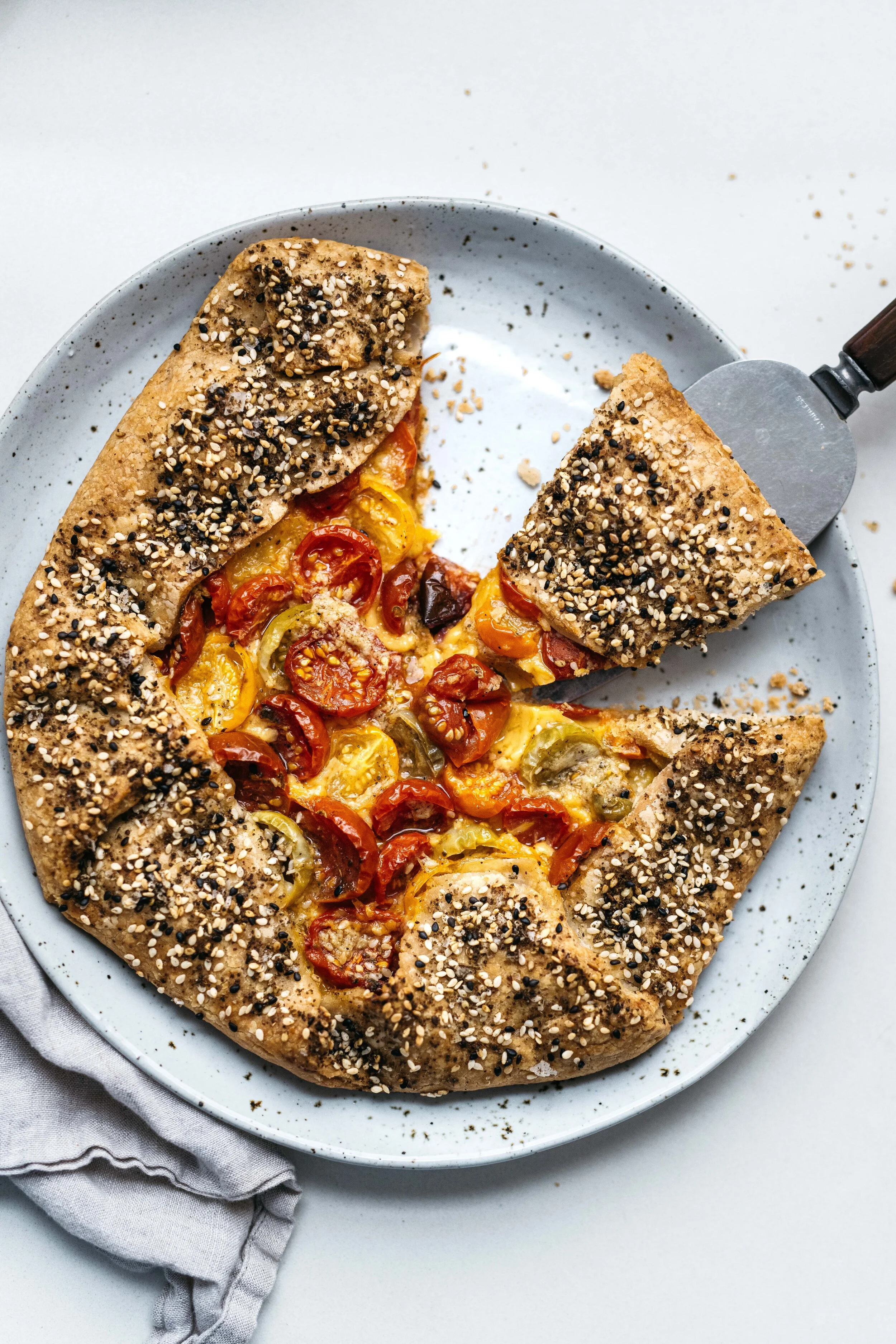 CHEESY SUMMER TOMATO GALETTE | GF & V