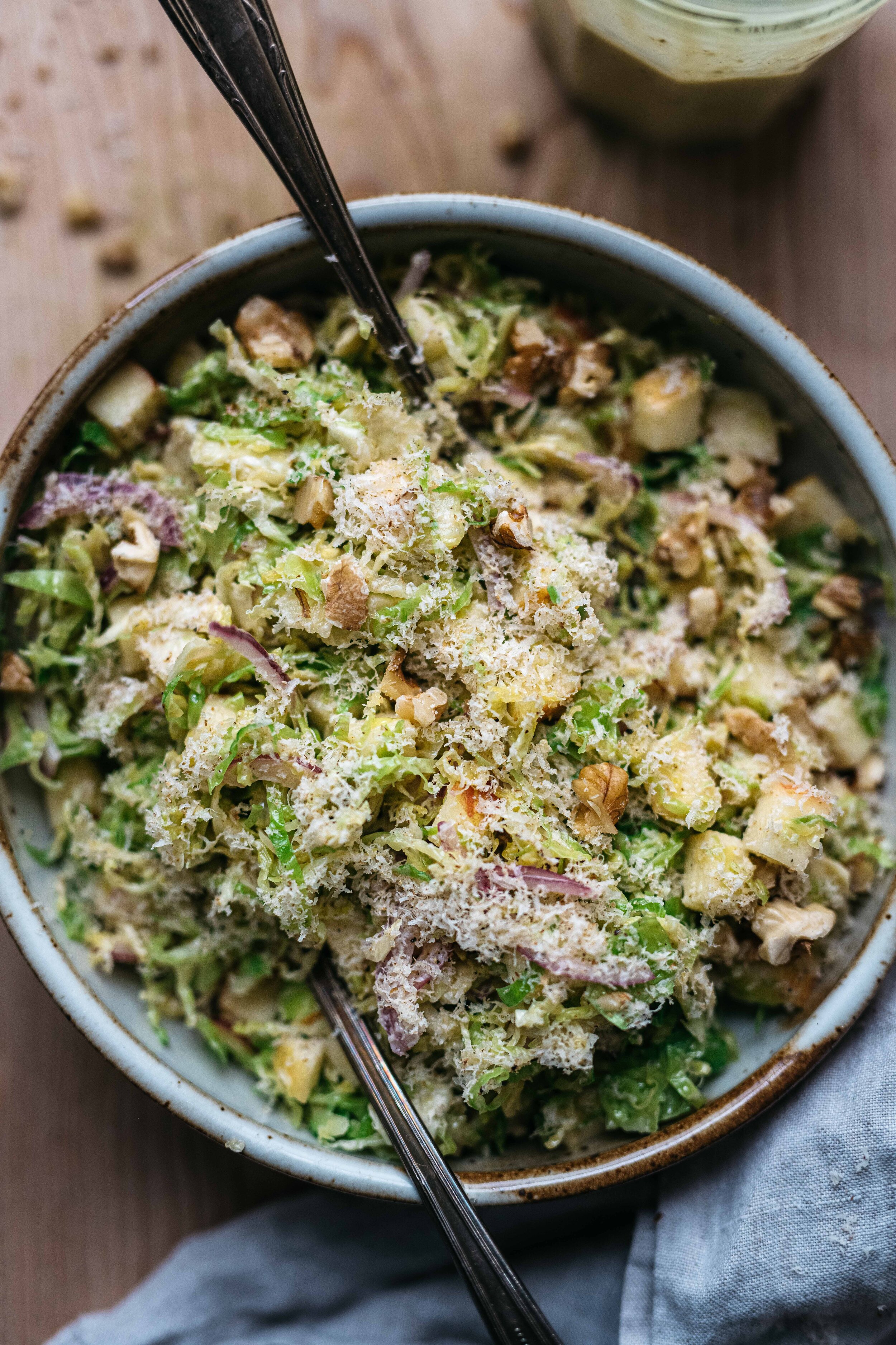 SHAVED BRUSSELS SPROUT VEGAN CAESAR SALAD | dolly and oatmeal
