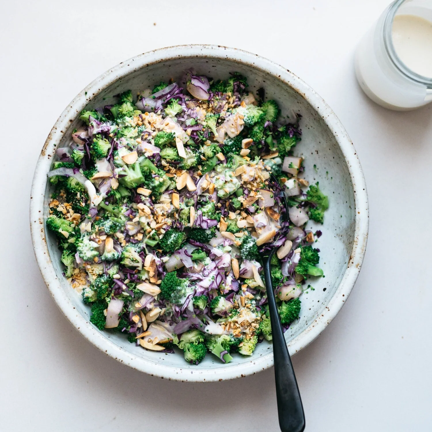 creamy broccoli chop w/ asian pears &amp; toasted almonds