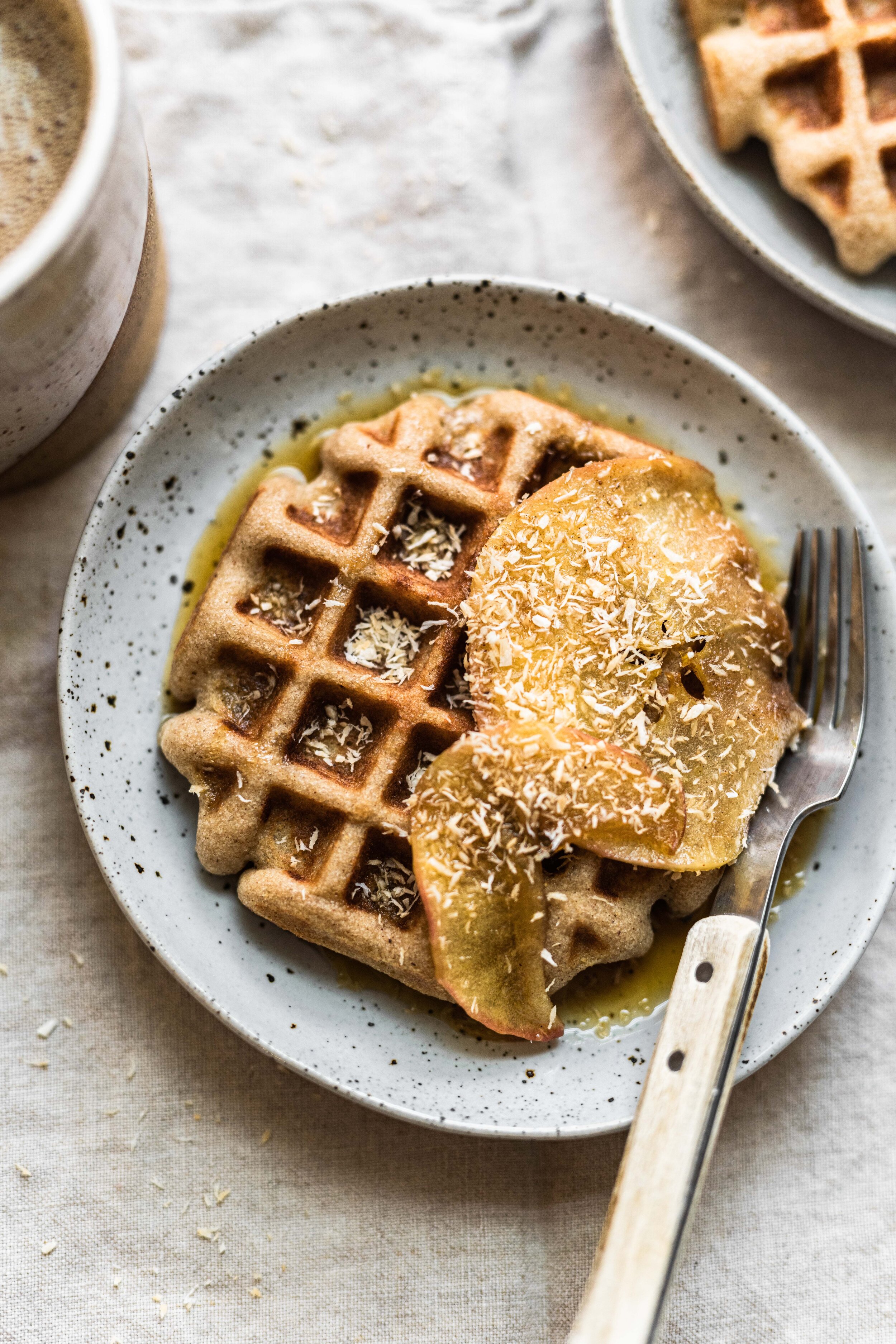 Gingerbread Waffles with Griddled Pears Recipe