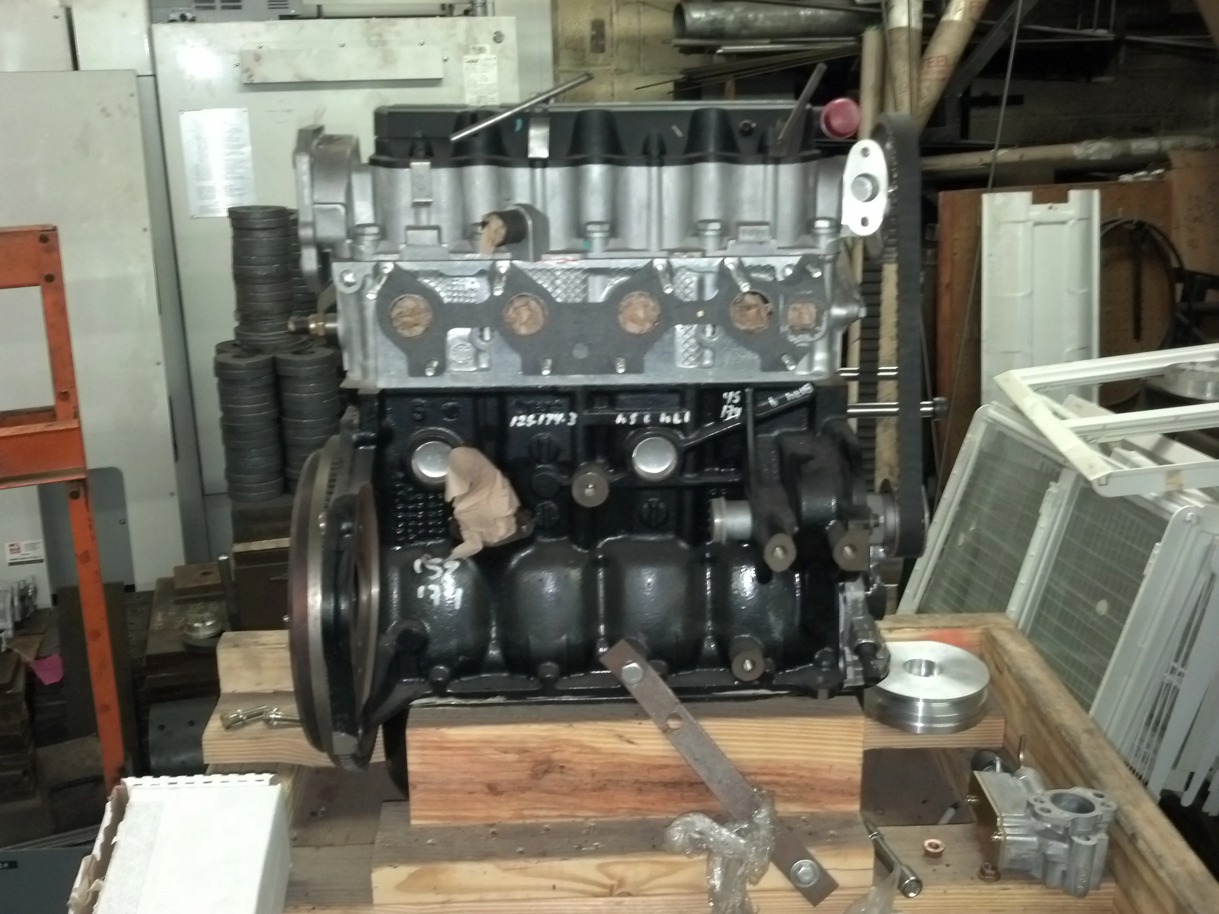 1.6L GM industrial motor to be fired by Microsquirt engine controler through Quad spark ignitor box to the waste spark coils supplied with motor from GM. Original 60-2 missing tooth reluctor wheel driving original hall effect sensor will trigger the Microsquit. 