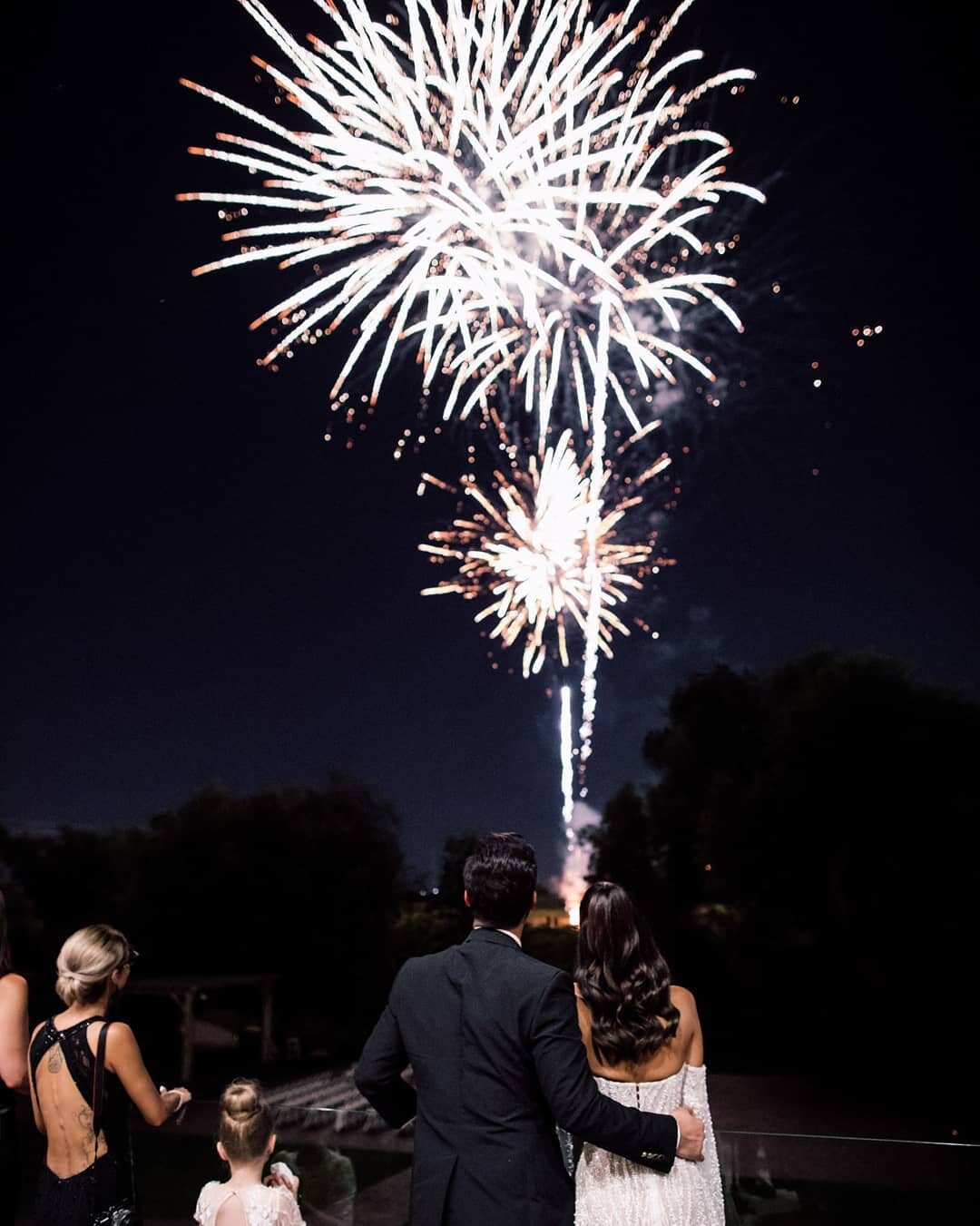 An extra special memory to share with all your loved ones 🌙🎆 &bull;
&bull;
&bull;
Photography: @purpletreephotography
Fireworks: @fmpfireworks
Venue: @thearlingtonestate
Full Service Planning &amp; Design Assistance: @petalsandpearls⁣ @aisha_petals