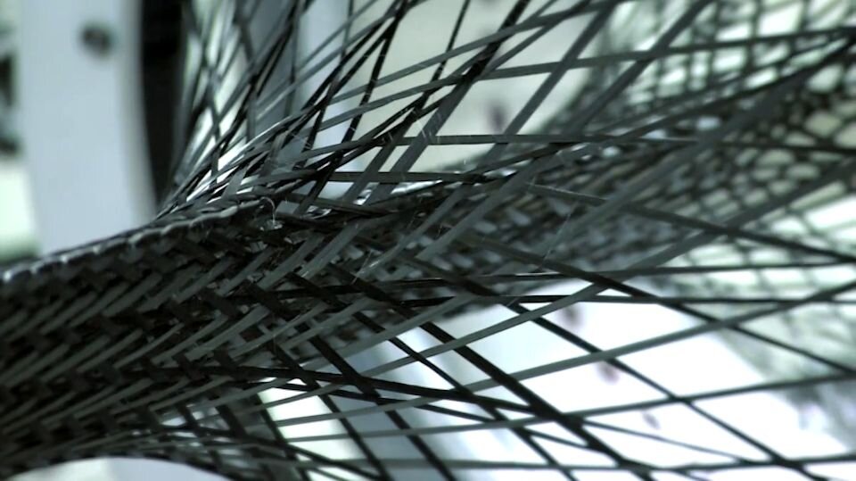 Inspired by the weave of the carbon fiber base material