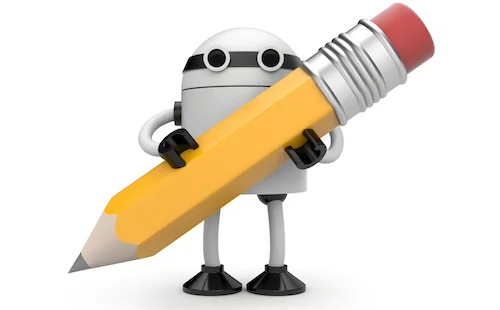 Robot with pencil
