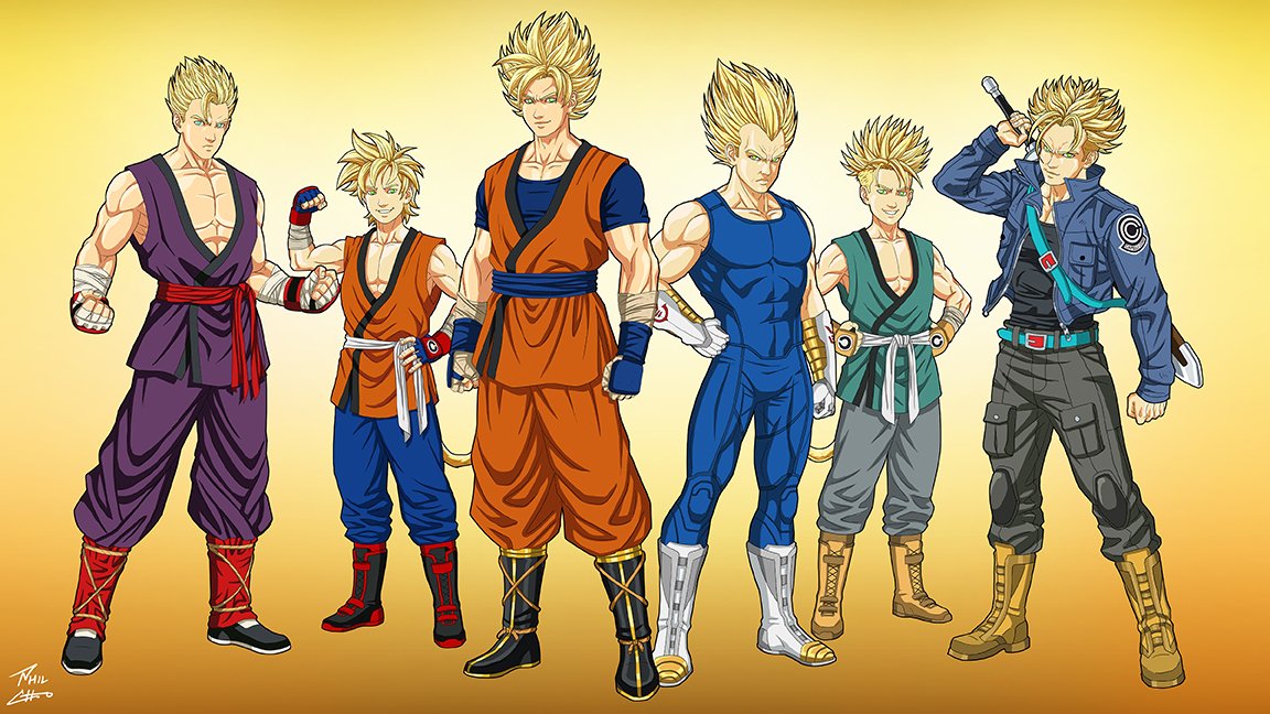 dragon ball z all super saiyans together