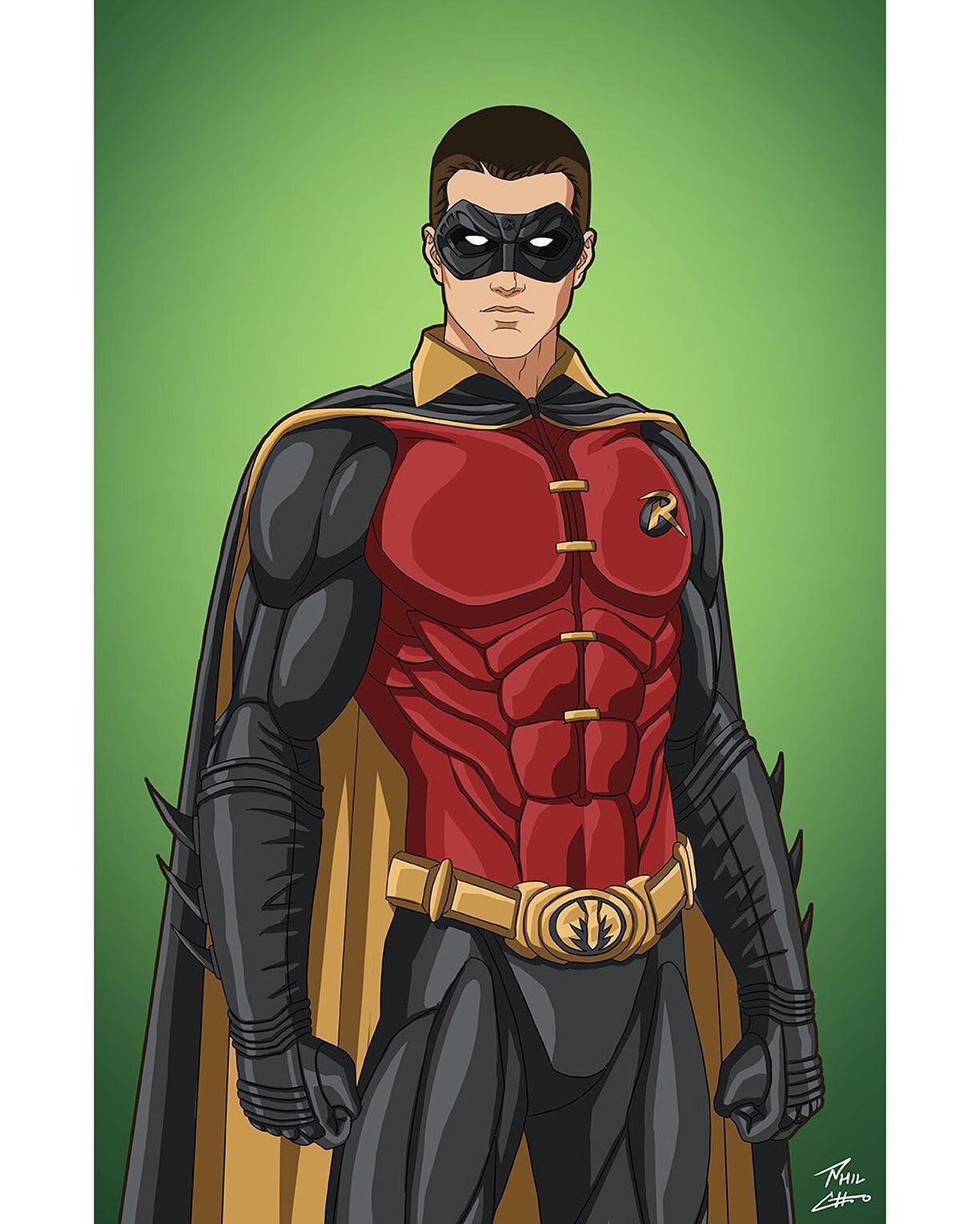 Robin (Chris O'Donnell) from Joel Schumacher's &quot;Batman Forever&quot; in an alternate color scheme (red and black)
Character belongs to DC Comics.
Art by Phil Cho.

#robin #chrisodonnell #redesign #dccomics #dickgrayson