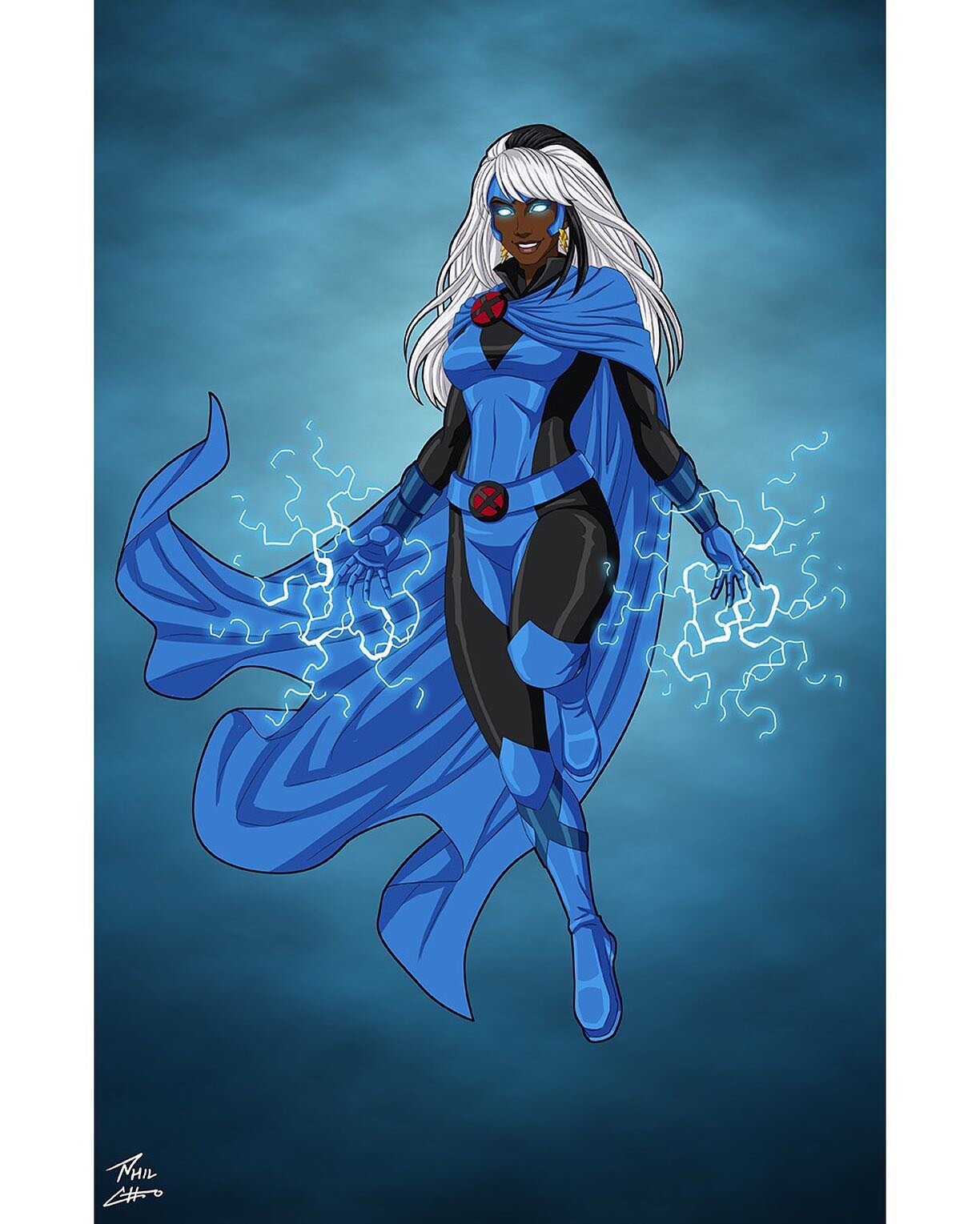 &quot;Tempest / Princess Rebecca of Wakanda,&quot; daughter of Black Panther and Storm, commissioned by StarChandaline87.
Character inspired by Marvel Comics.
Art by Phil Cho

#tempest #princessrebeccaofwakanda #marvel #commission