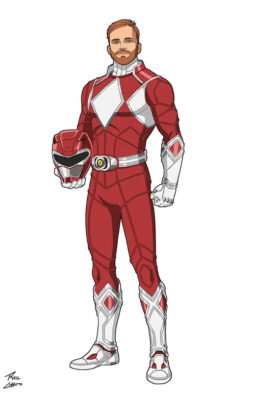 Red Ranger Unmasked self-insert commission — Phil Cho