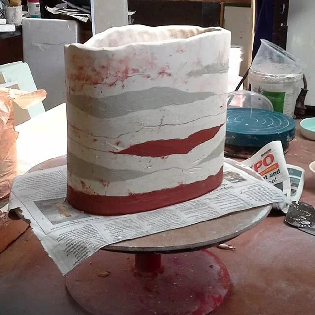 Work in progress, still lots to do on this one and its cousins over the next few days. .
.
If you saw my story about my 'new' kiln (I'm its 3rd owner), it started well but this morning was way behind schedule. I think I have a dud element as the temperature was just not climbing so I turned it off...sigh!! Just going to forget about it until it has cooled down.
.
.
#wip #workinprogress #porcelain #stoneware #twostepsforwardonestepback #takeupknitting #sendthekilnfairiesandaforklift