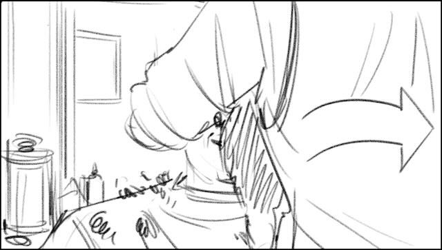  CUT…to BEHIND the BARBER, as he steps aside… 